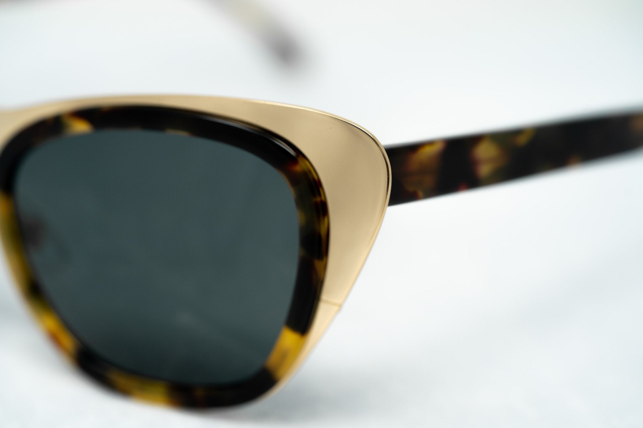 Erdem Ladies Sunglasses Cat Eye Gold Tortoise Shell and Grey EDM17C2SUN-GR8 Sunglasses