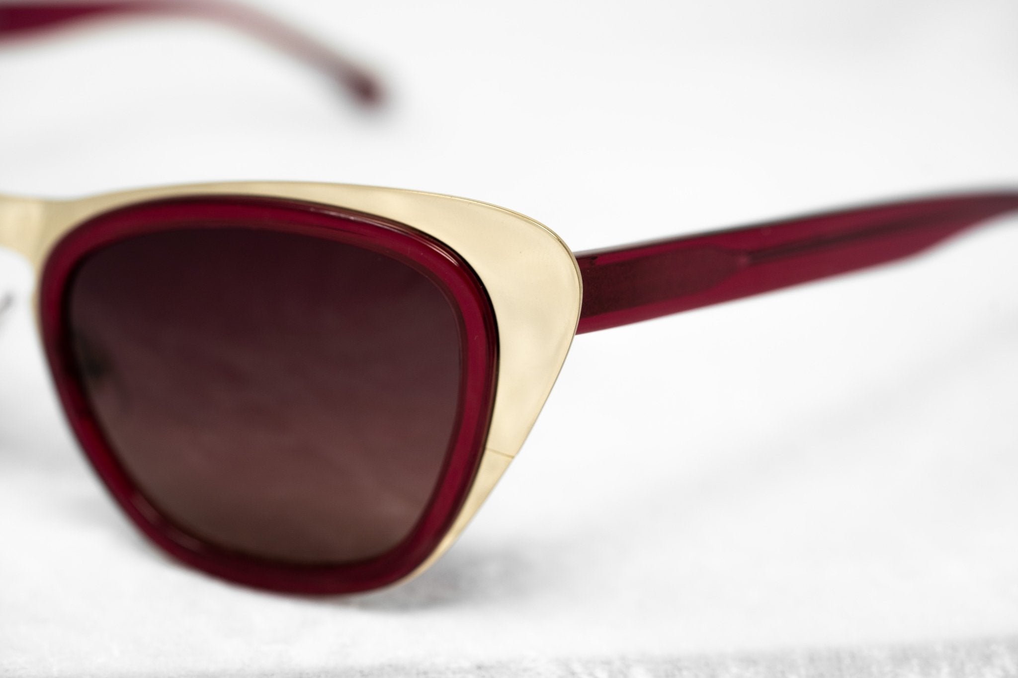 Erdem Sunglasses Cat Eye Gold and Maroon-GR8 Sunglasses