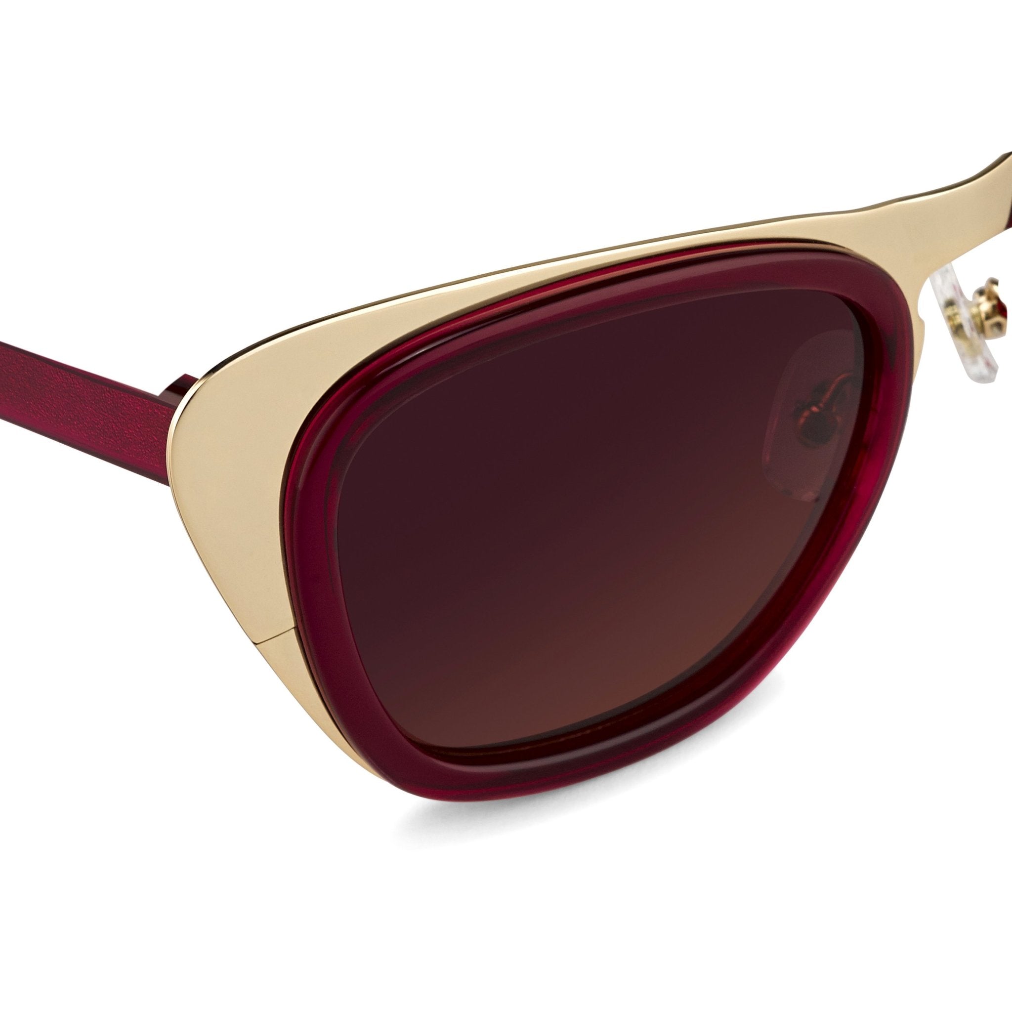 Erdem Sunglasses Cat Eye Gold and Maroon-GR8 Sunglasses