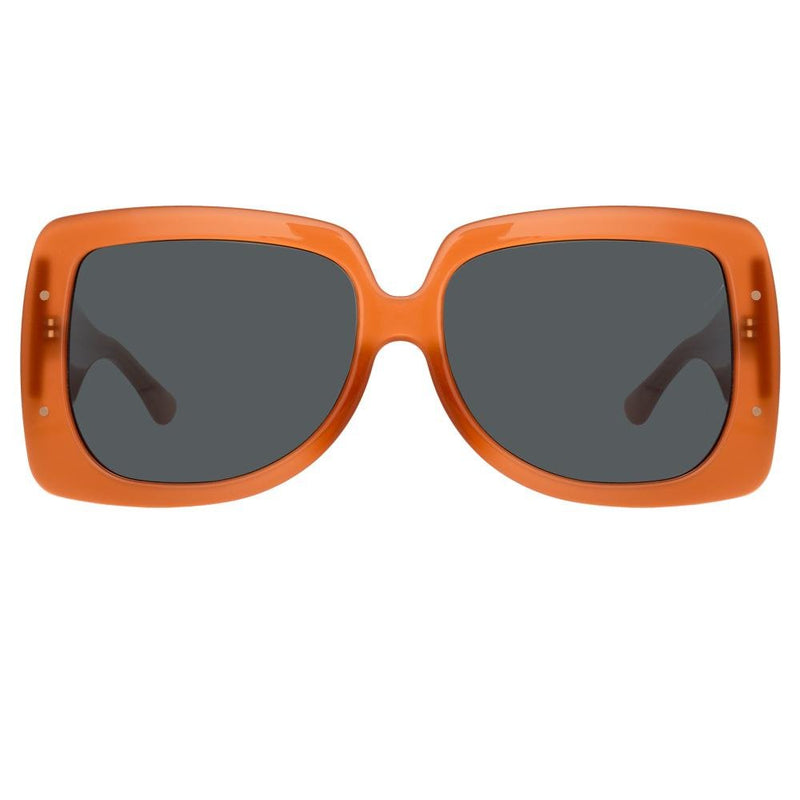 Erdem EDM34C4SUN oversized burnt orange sunglasses with rose gold trim and grey lenses