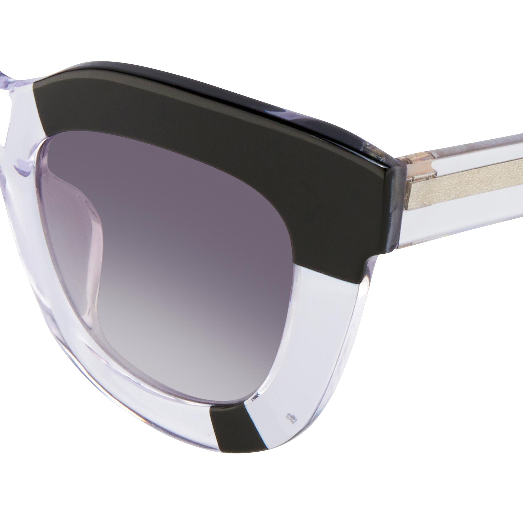 Erdem Ladies Sunglasses Oversized Clear Black and Grey EDM20C1SUN-GR8 Sunglasses