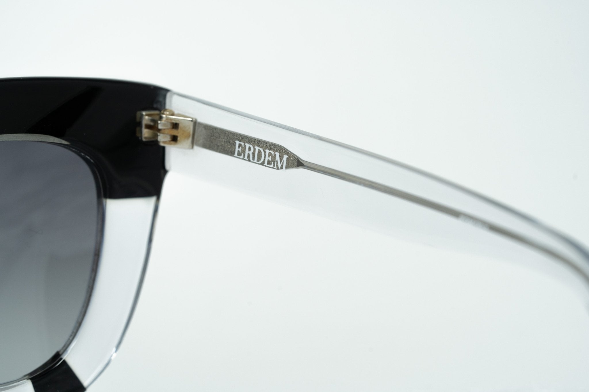 Erdem Ladies Sunglasses Oversized Clear Black and Grey EDM20C1SUN-GR8 Sunglasses