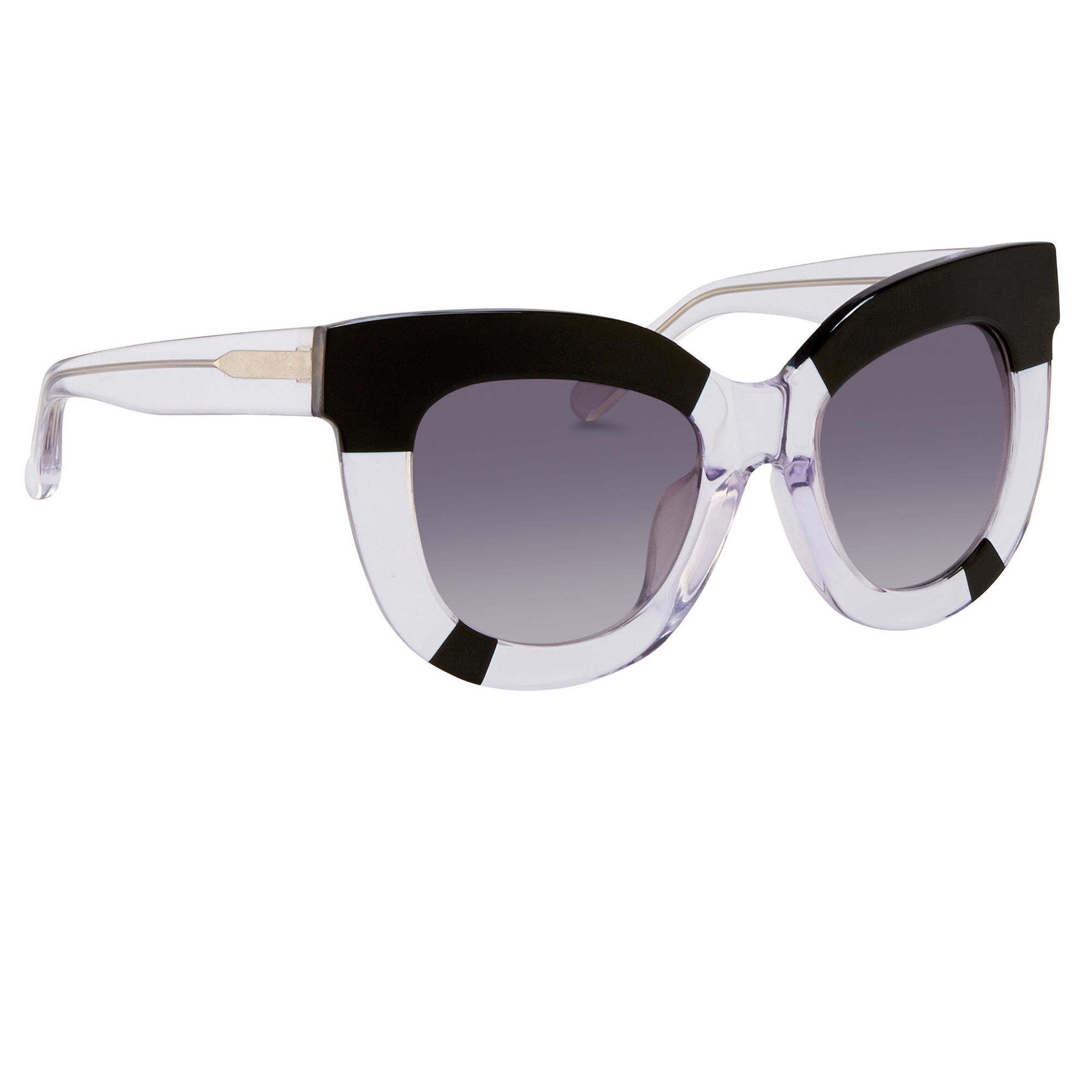 Erdem Ladies Sunglasses Oversized Clear Black and Grey EDM20C1SUN-GR8 Sunglasses