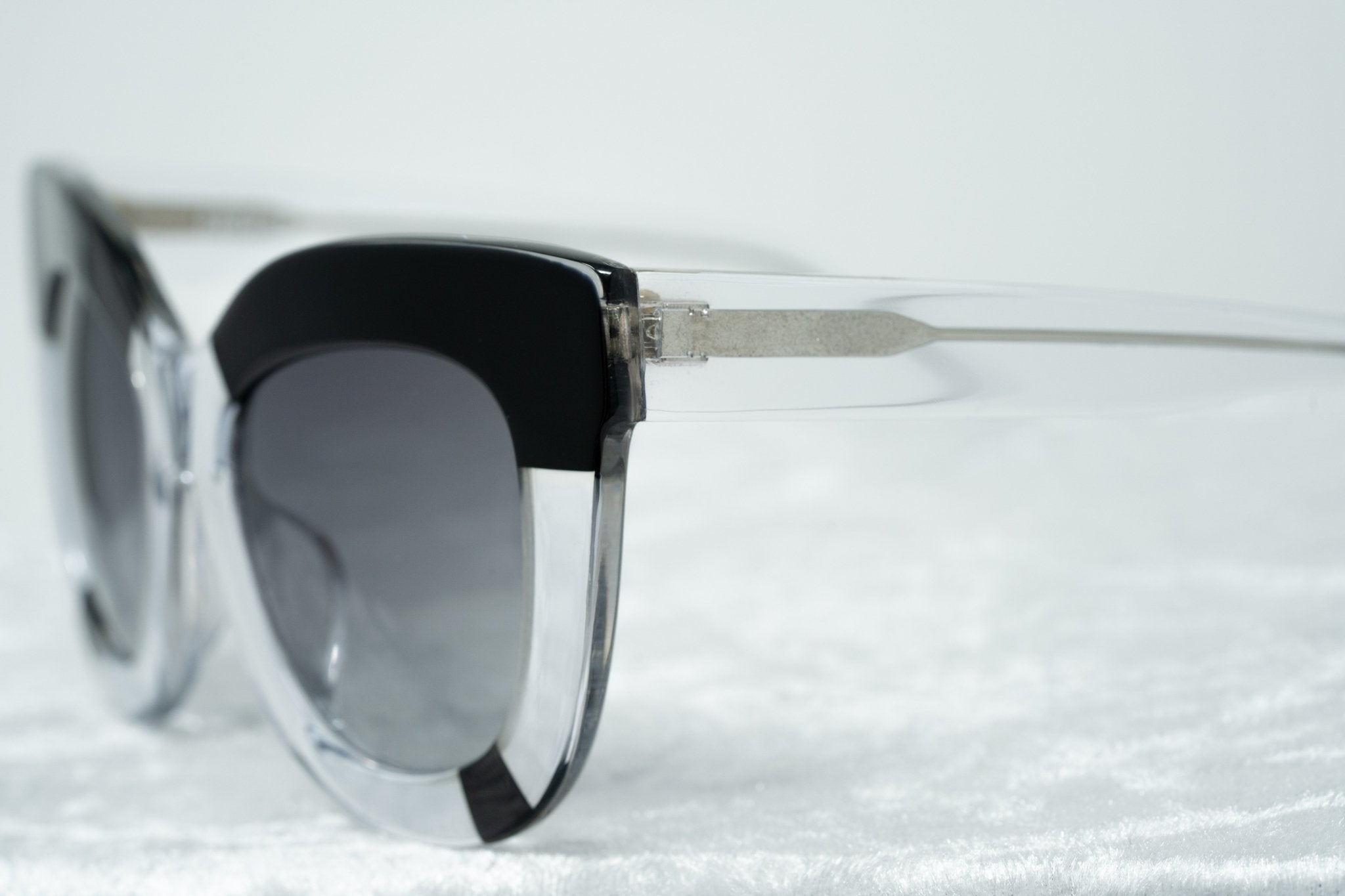 Erdem Ladies Sunglasses Oversized Clear Black and Grey EDM20C1SUN-GR8 Sunglasses