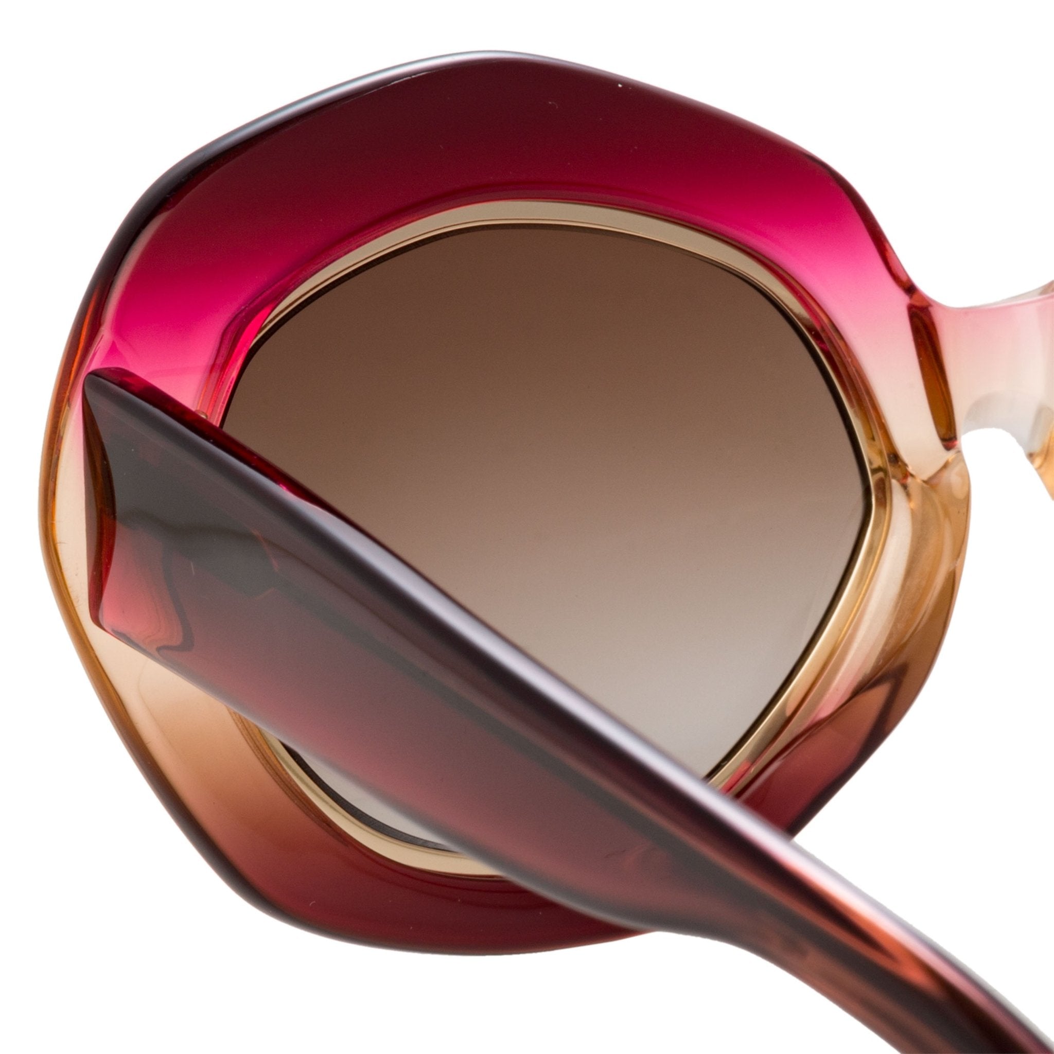 Erdem Ladies Sunglasses Oversized Purple Gold and Brown EDM33C1SUN-GR8 Sunglasses