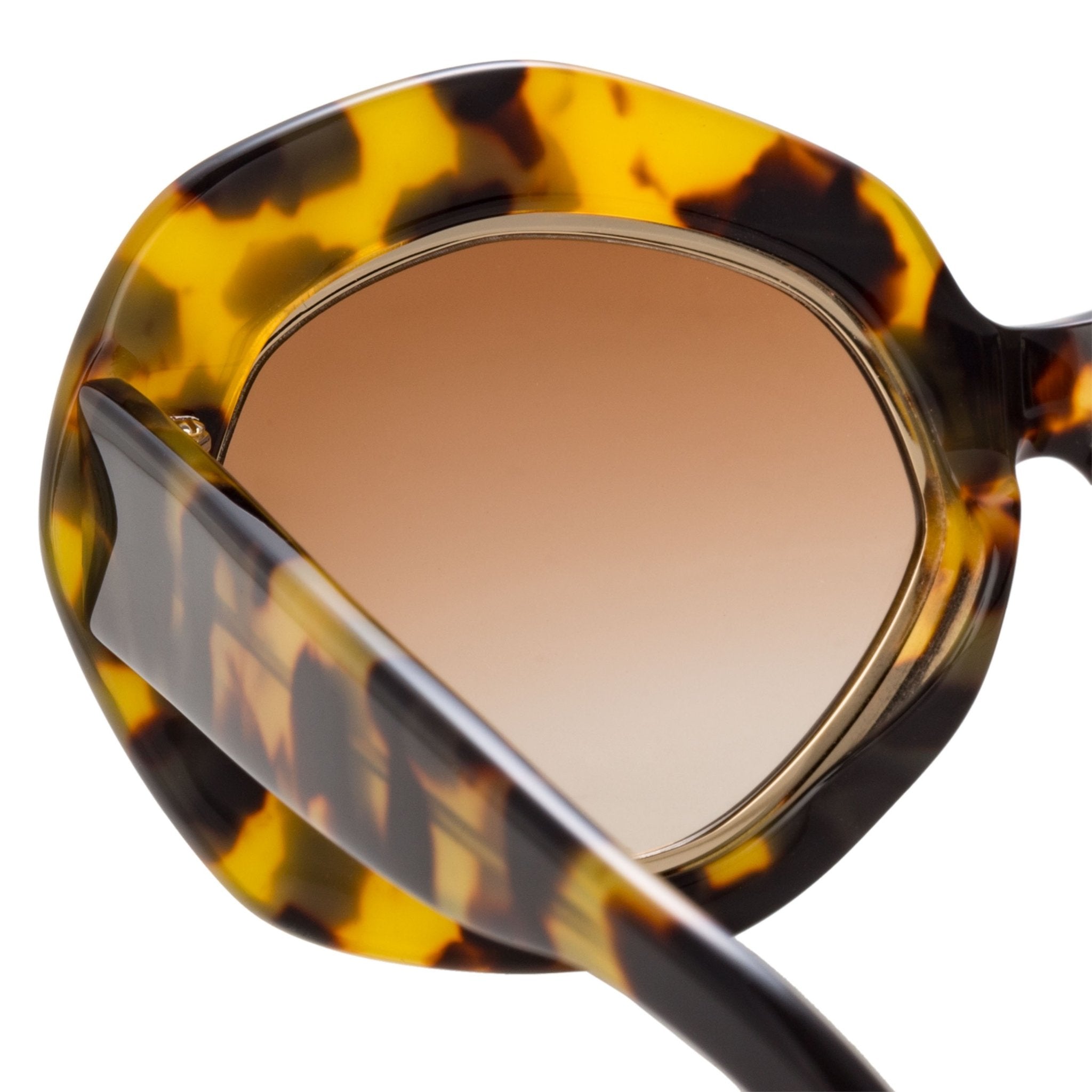 Erdem Ladies Sunglasses Oversized Gold Tortoise Shell and Brown EDM33C4SUN-GR8 Sunglasses