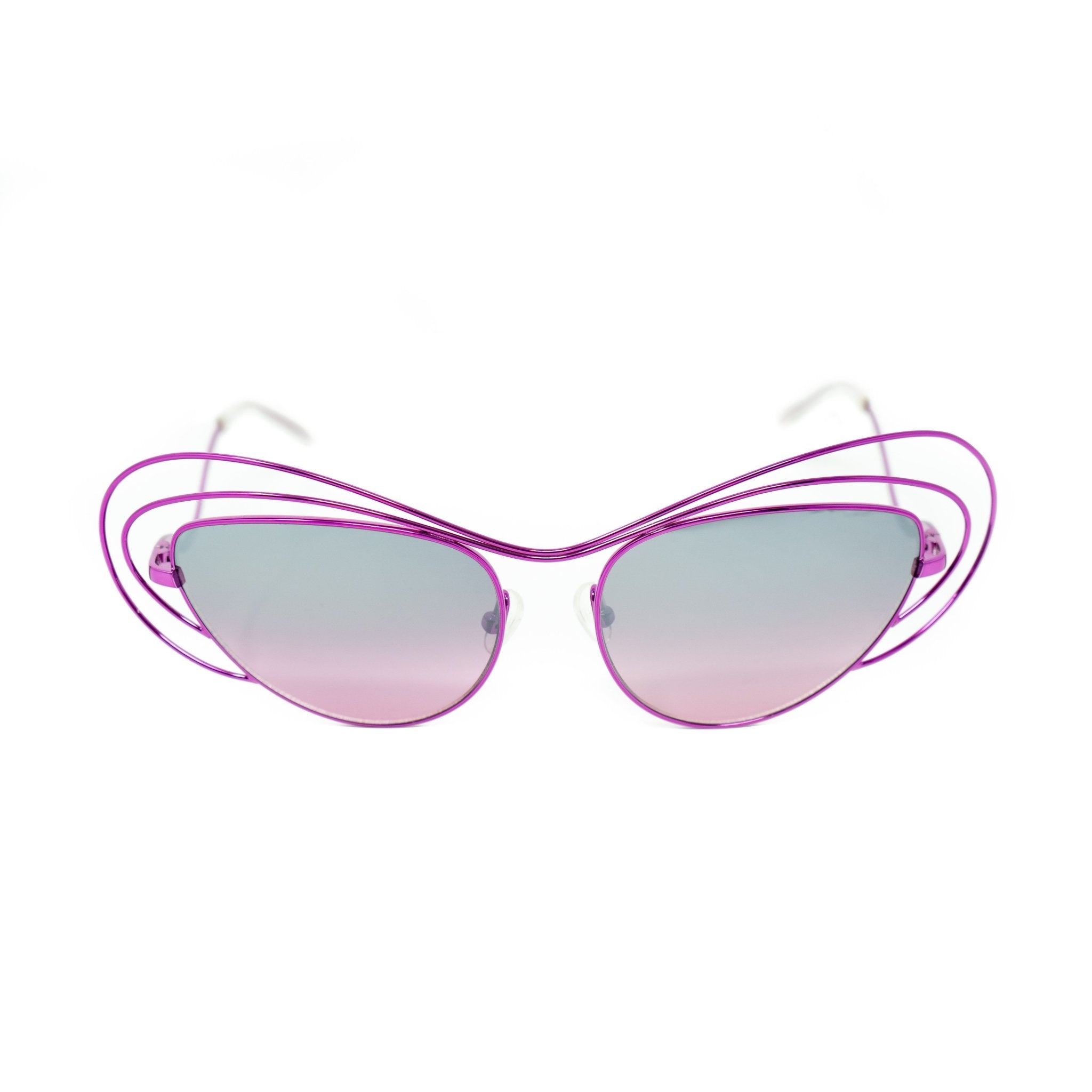 Erdem Women Sunglasses Special Frame Purple with Pink/Grey Graduated Mirrored Lenses Category 3 - EDM2C1SUN - Watches & Crystals
