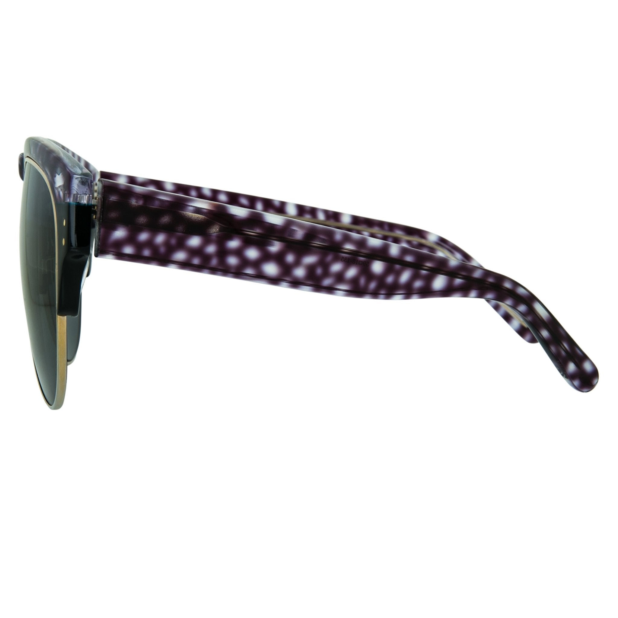 Erdem Sunglasses Black Purple Stingray Pattern and Grey-GR8 Sunglasses