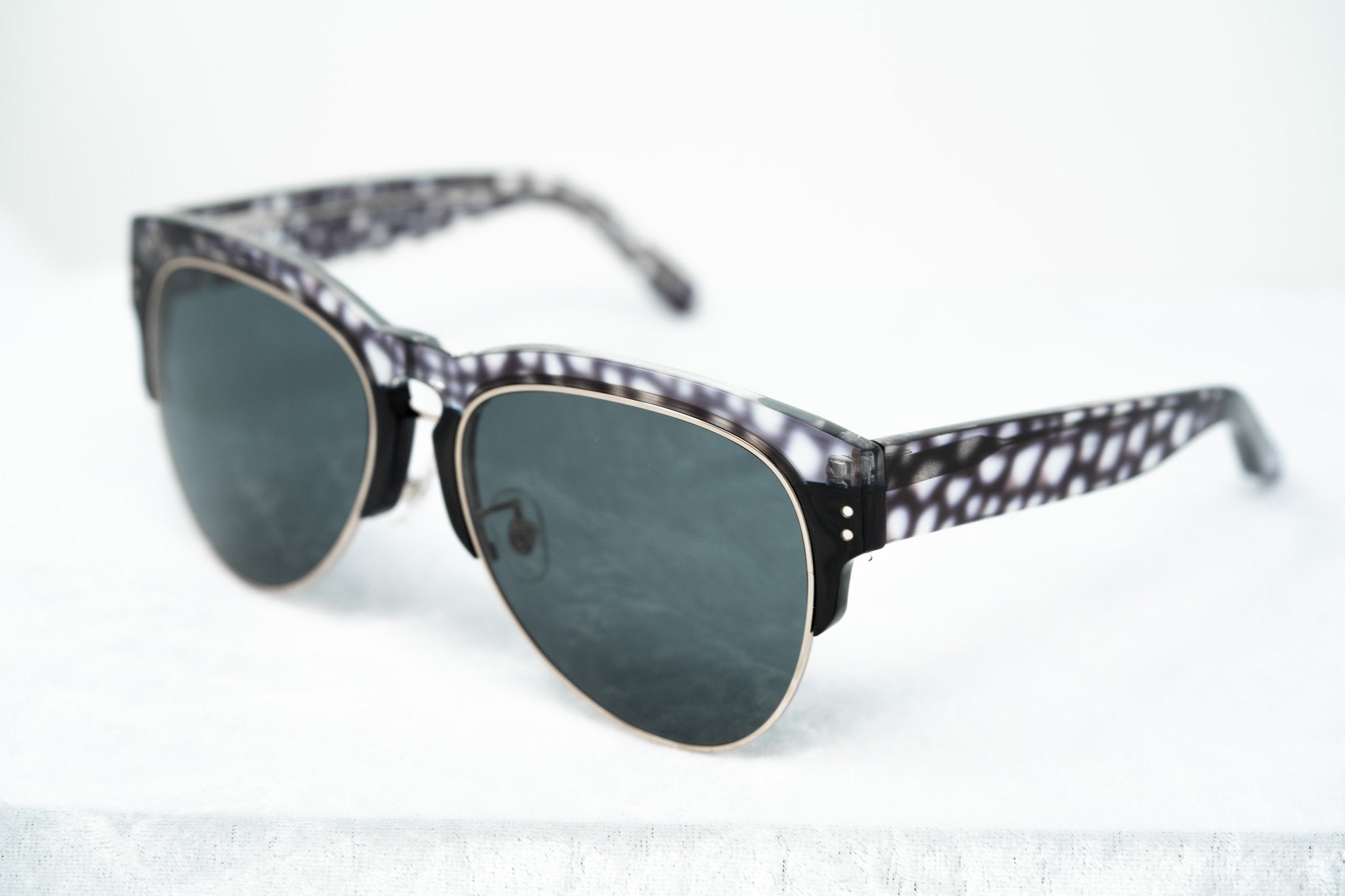 Erdem Sunglasses Black Purple Stingray Pattern and Grey-GR8 Sunglasses