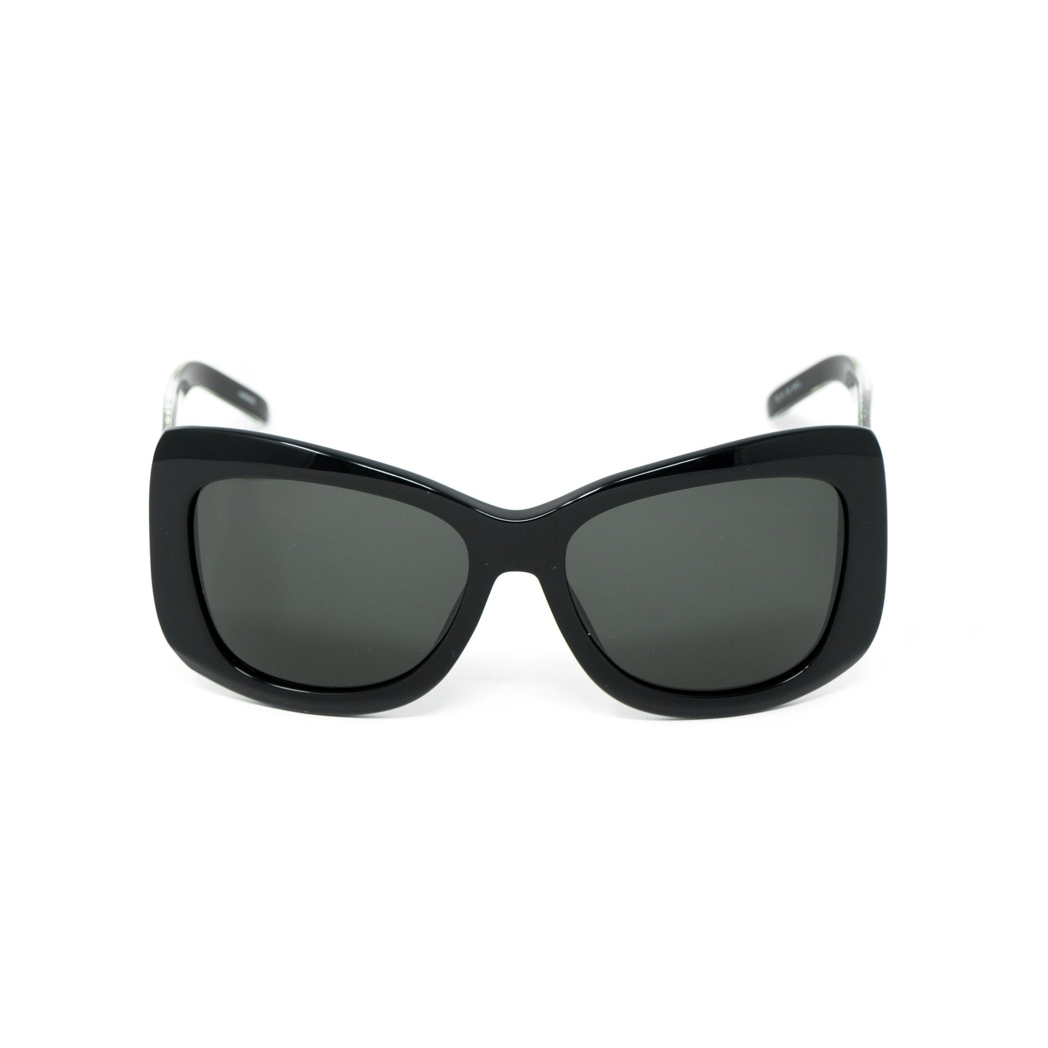 Erickson Beamon Ladies Sunglasses Oversized Black and Dark Grey 8EB2C1BLACK-GR8 Sunglasses