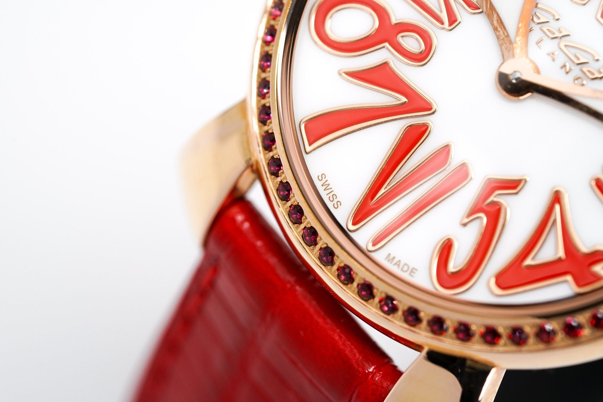 GaGà Milano Ladies Watch Manuale 35mm Stones Red Topaz 6026.02