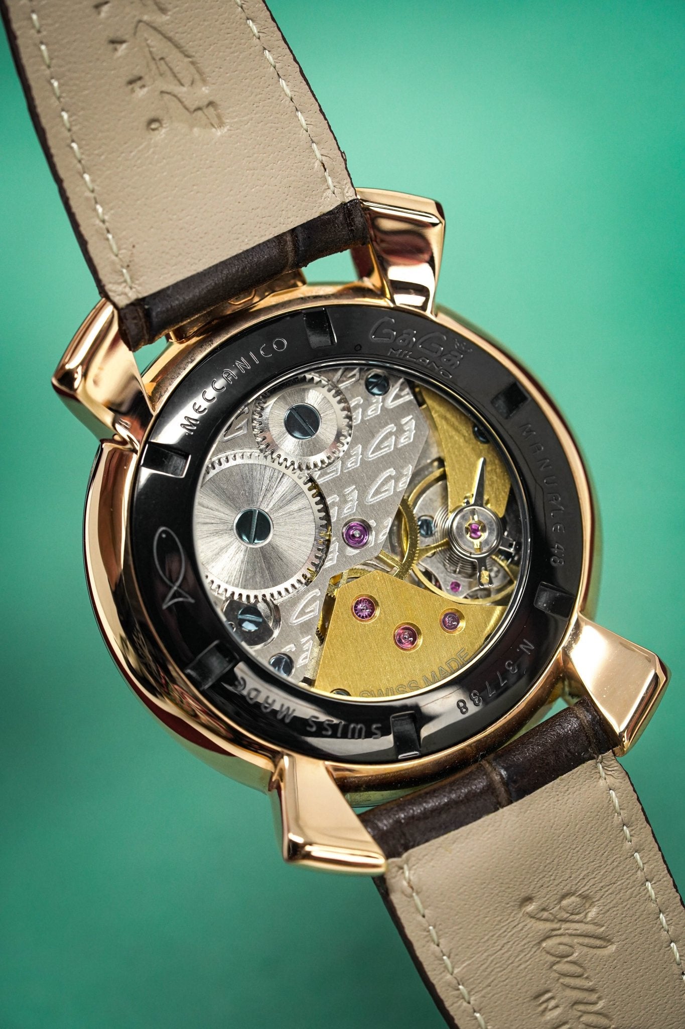 GaGà Milano Watch Manuale 48MM Rose Gold Chocolate