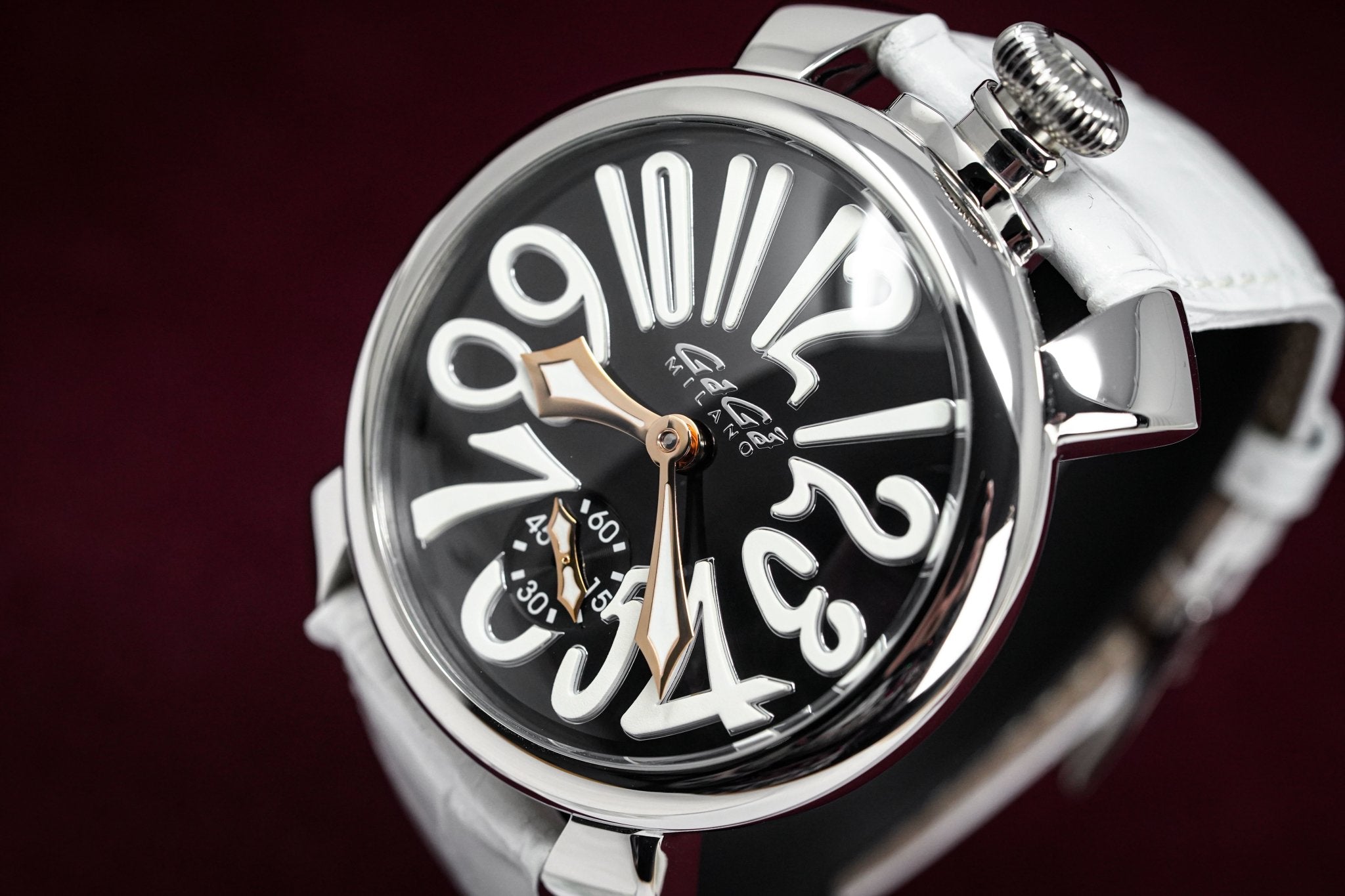 GaGà Milano Watch Hand Winding Manuale 48MM White Rose Gold-GR8 Sunglasses