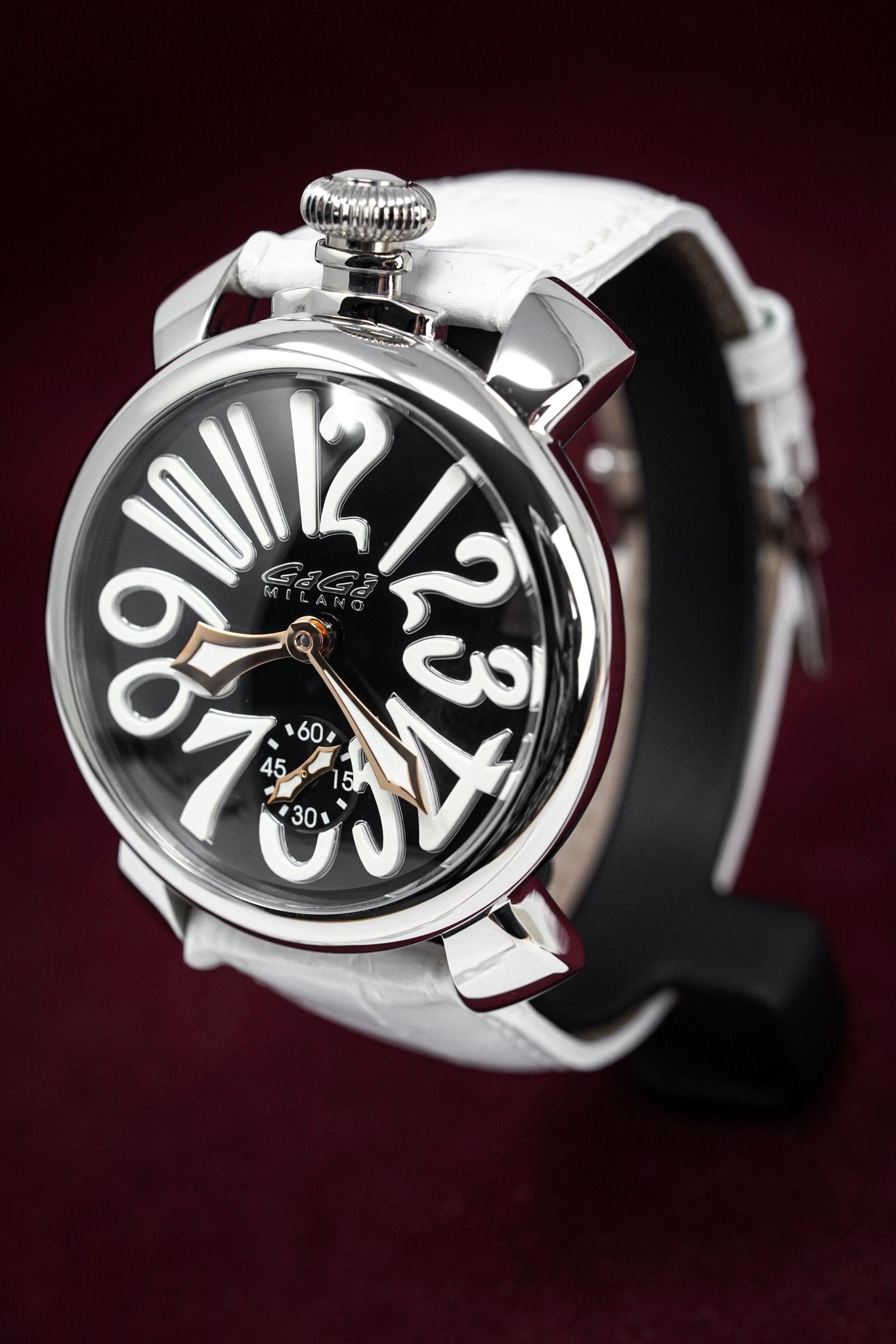 GaGà Milano Watch Hand Winding Manuale 48MM White Rose Gold-GR8 Sunglasses