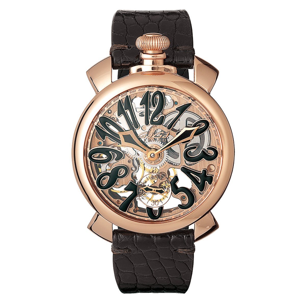 GaGà Milano Skeleton 48MM Rose Gold Black