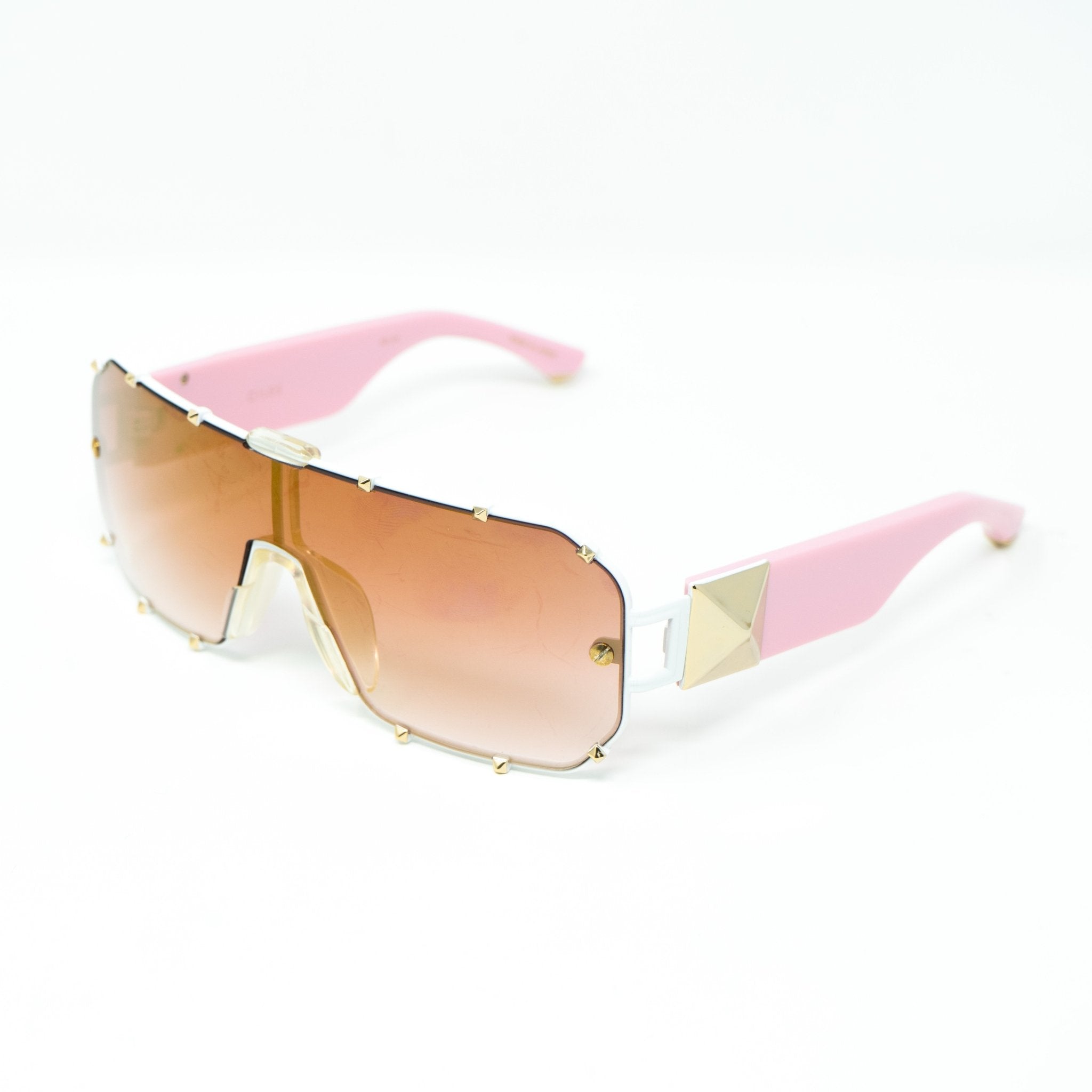 Giles Deacon Sunglasses Shield Pink and Graduated Gold-GR8 Sunglasses