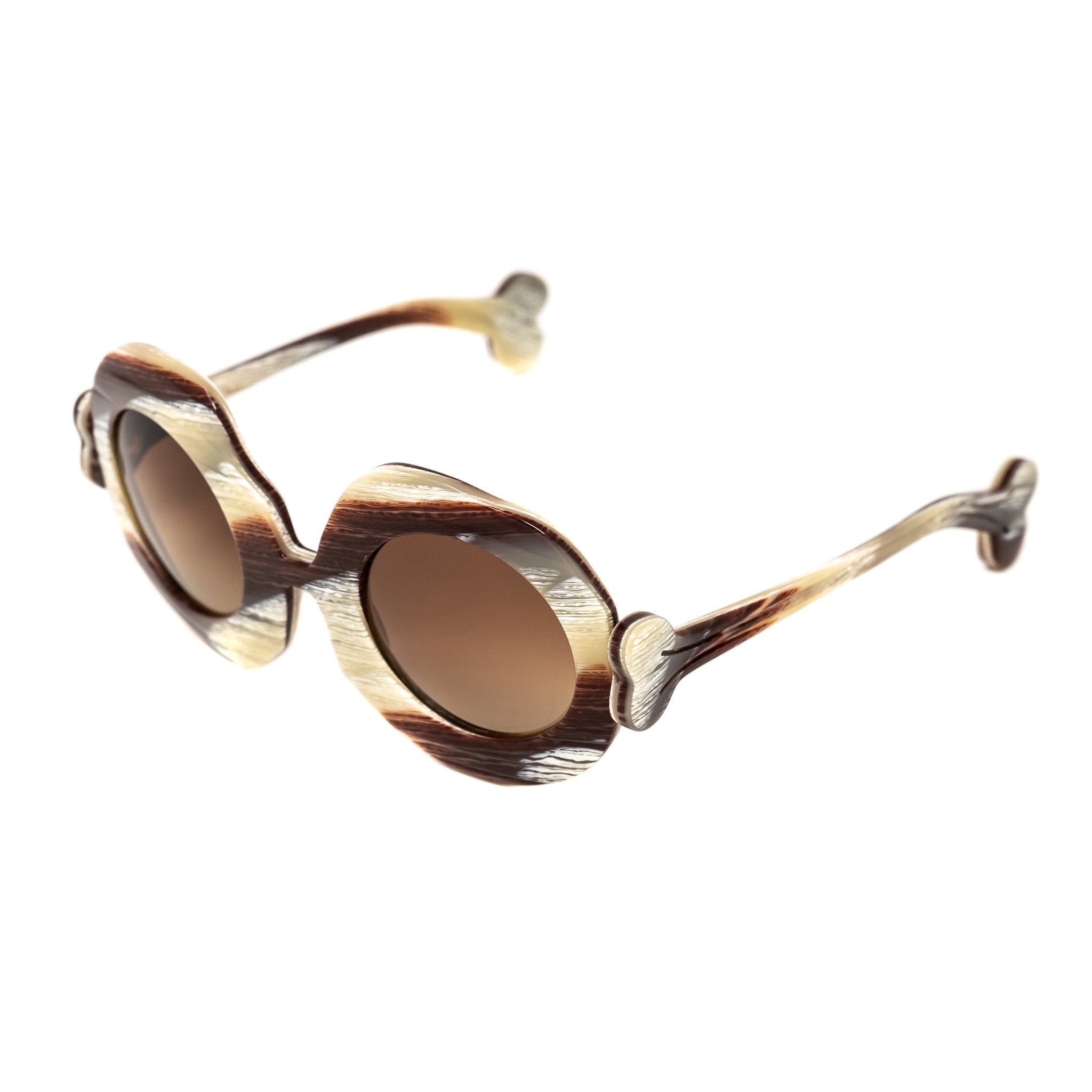 Jeremy Scott Sunglasses Bones Special Cream and Brown-GR8 Sunglasses