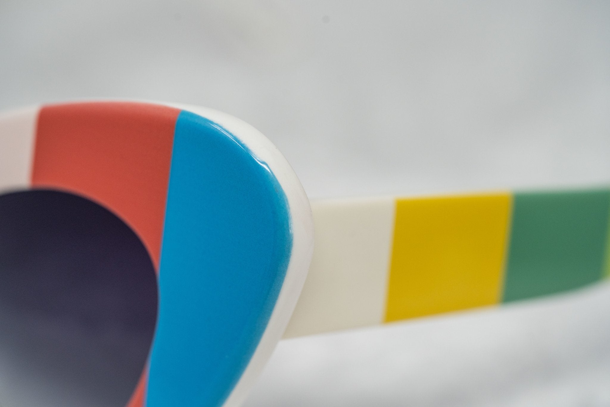 Jeremy Scott Sunglasses Cat Eye Multicoloured Bars and Grey-GR8 Sunglasses