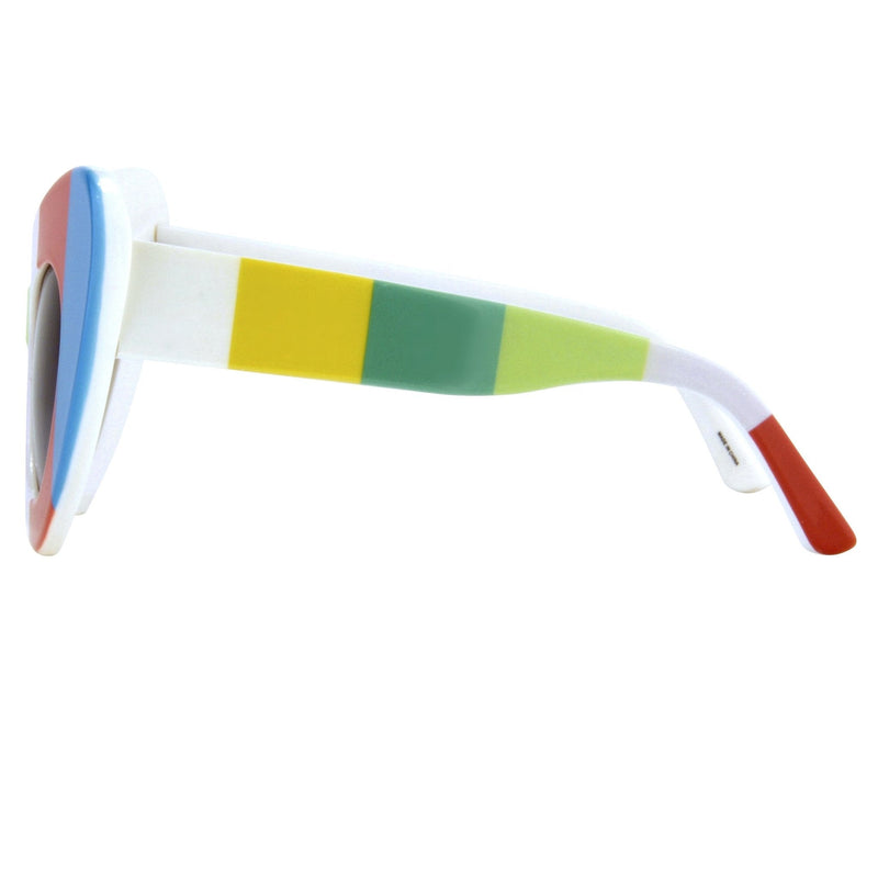 Jeremy‎ Scott Vibrant Multicolor Colorblock  Sunglasses ** Jeremy Scott Sunglasses Cat Eye Multicoloured Bars and Grey  main image 4