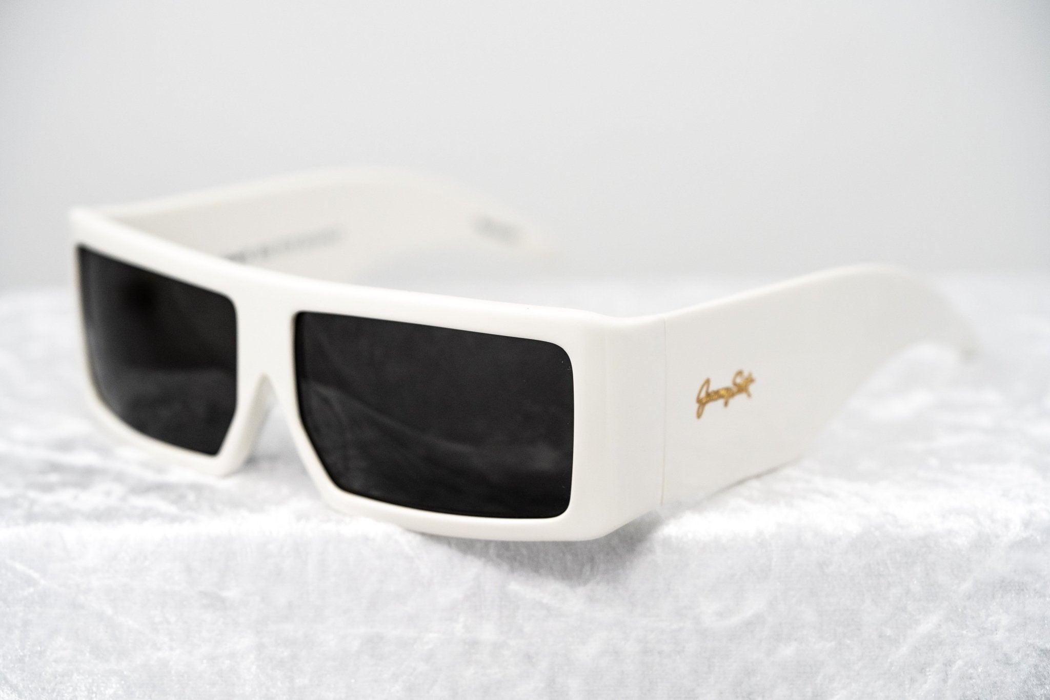 Jeremy Scott Sunglasses Rectangular White and Grey-GR8 Sunglasses