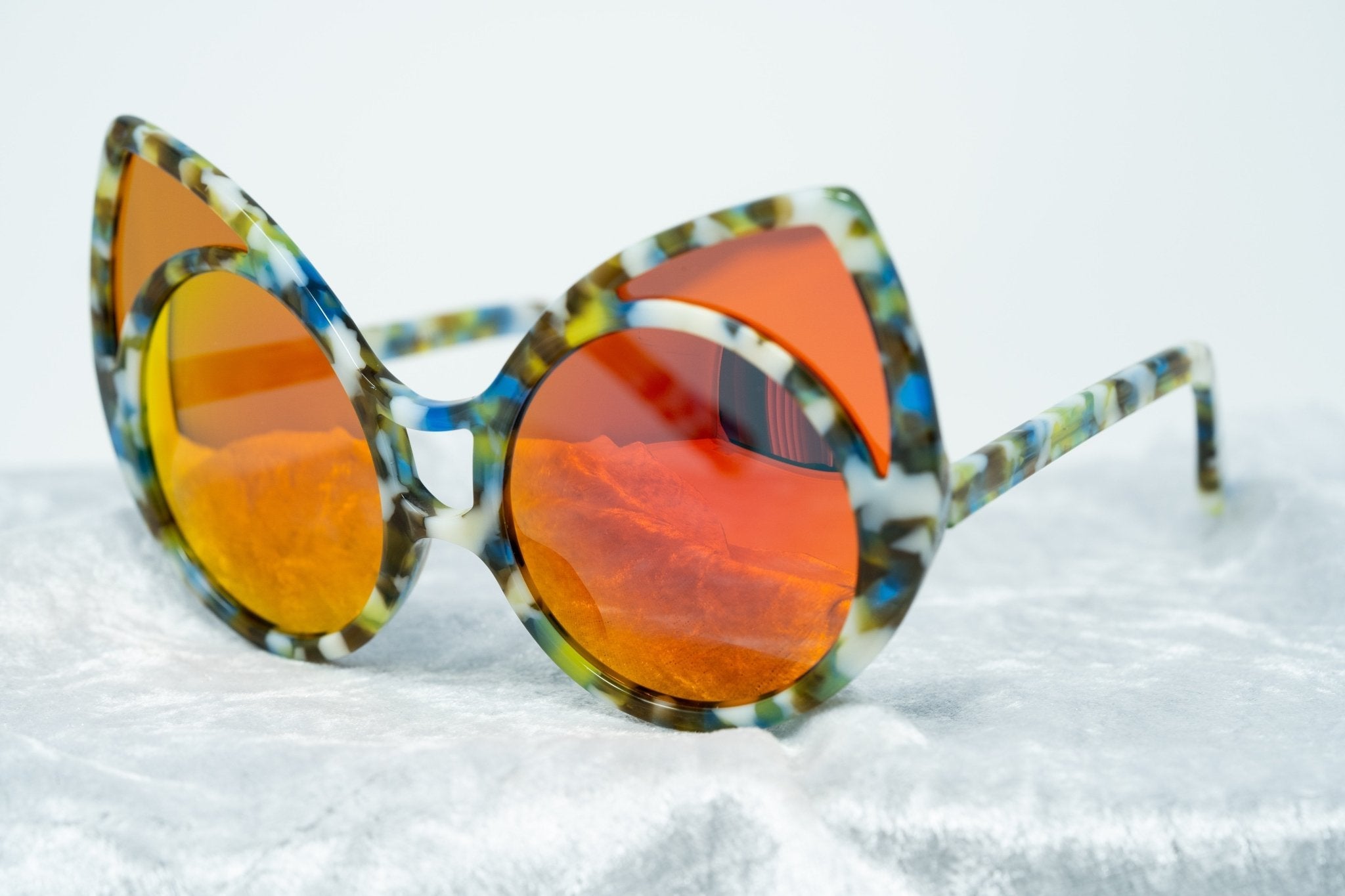 Khaleda And Fahad Sunglasses Cat Eyes Coloured Tortoise Shell and Orange-GR8 Sunglasses