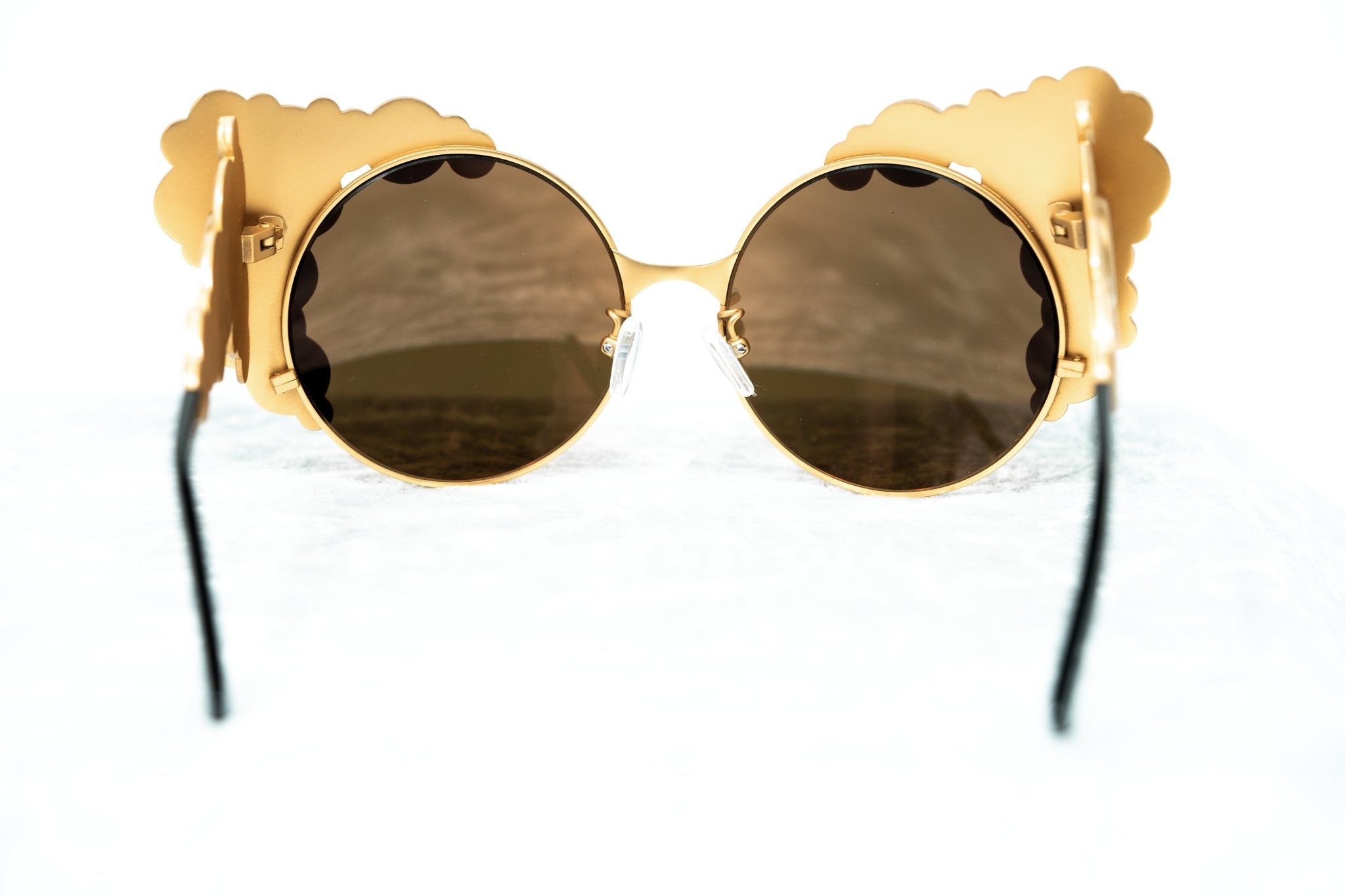 Khaleda And Fahad Ladies Sunglasses Cat Eyes Yellow Gold KR2C1SUN-GR8 Sunglasses