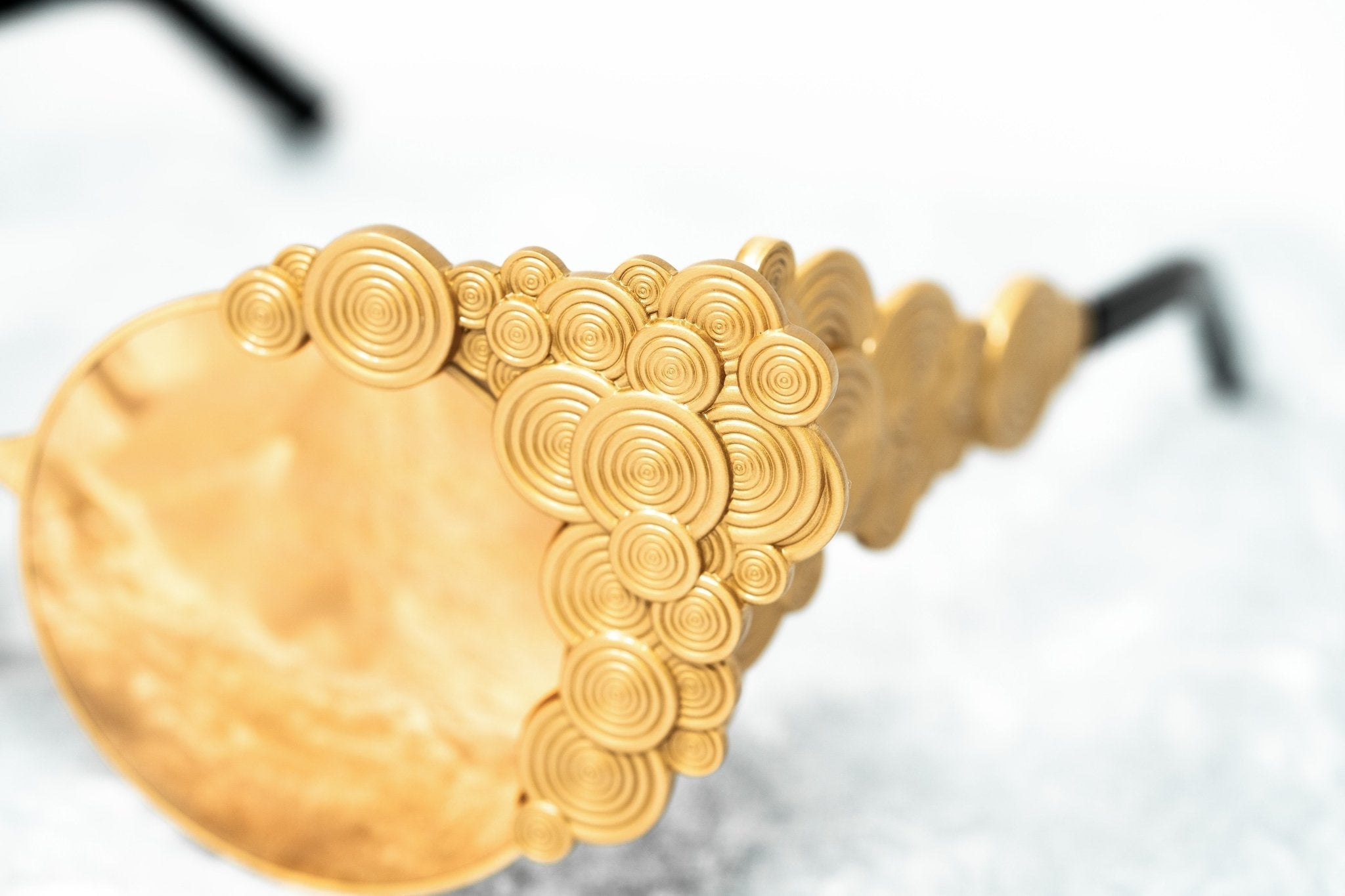 Khaleda And Fahad Ladies Sunglasses Cat Eyes Yellow Gold KR2C1SUN-GR8 Sunglasses