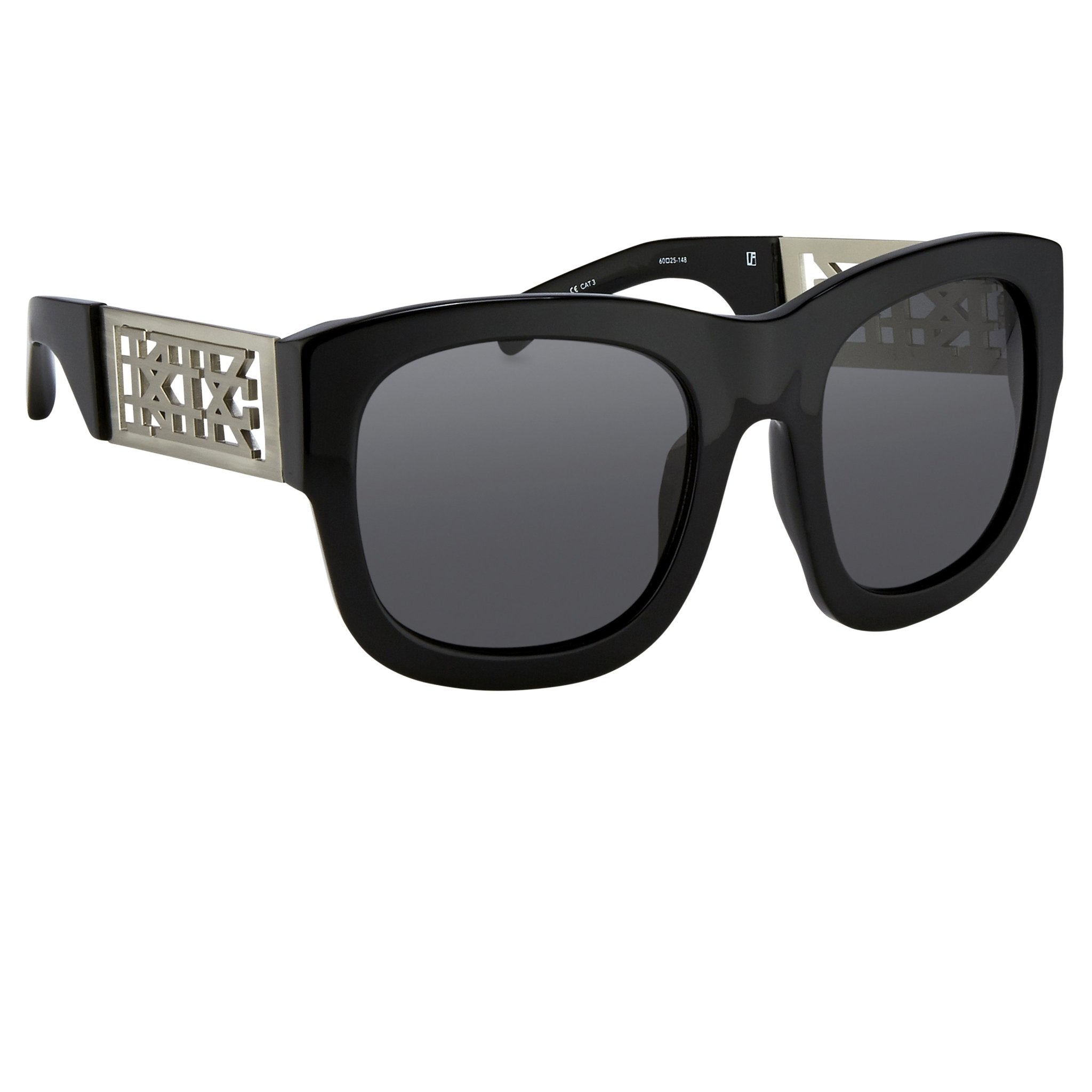 Kokon To Zai Ladies Sunglasses Oversized Glossy Black and Grey KTZ17C1SUN-GR8 Sunglasses