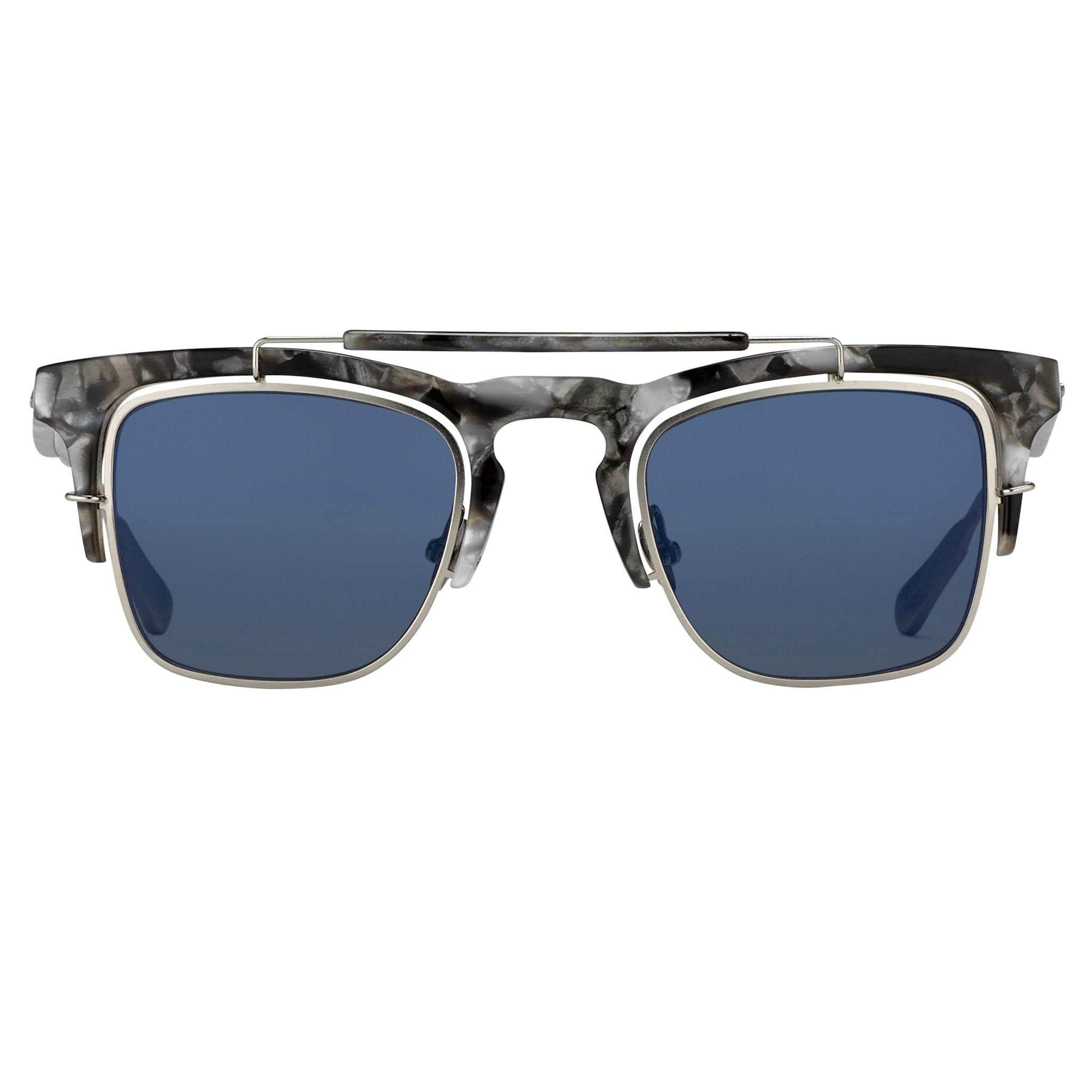 Kris Van Assche Sunglasses D-Frame Black Tortoise and Blue Lenses-GR8 Sunglasses