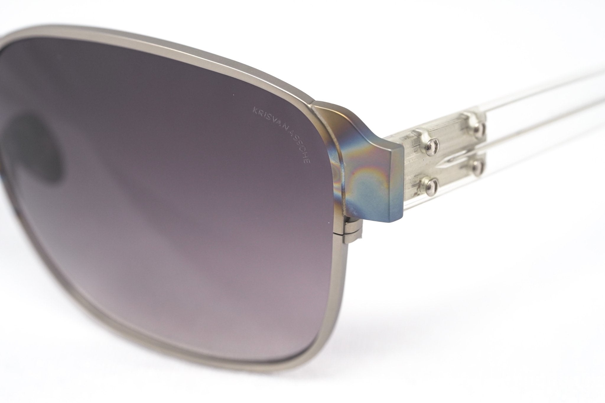 Kris Van Assche Sunglasses D-Frame Iridescent Silver and Purple-GR8 Sunglasses