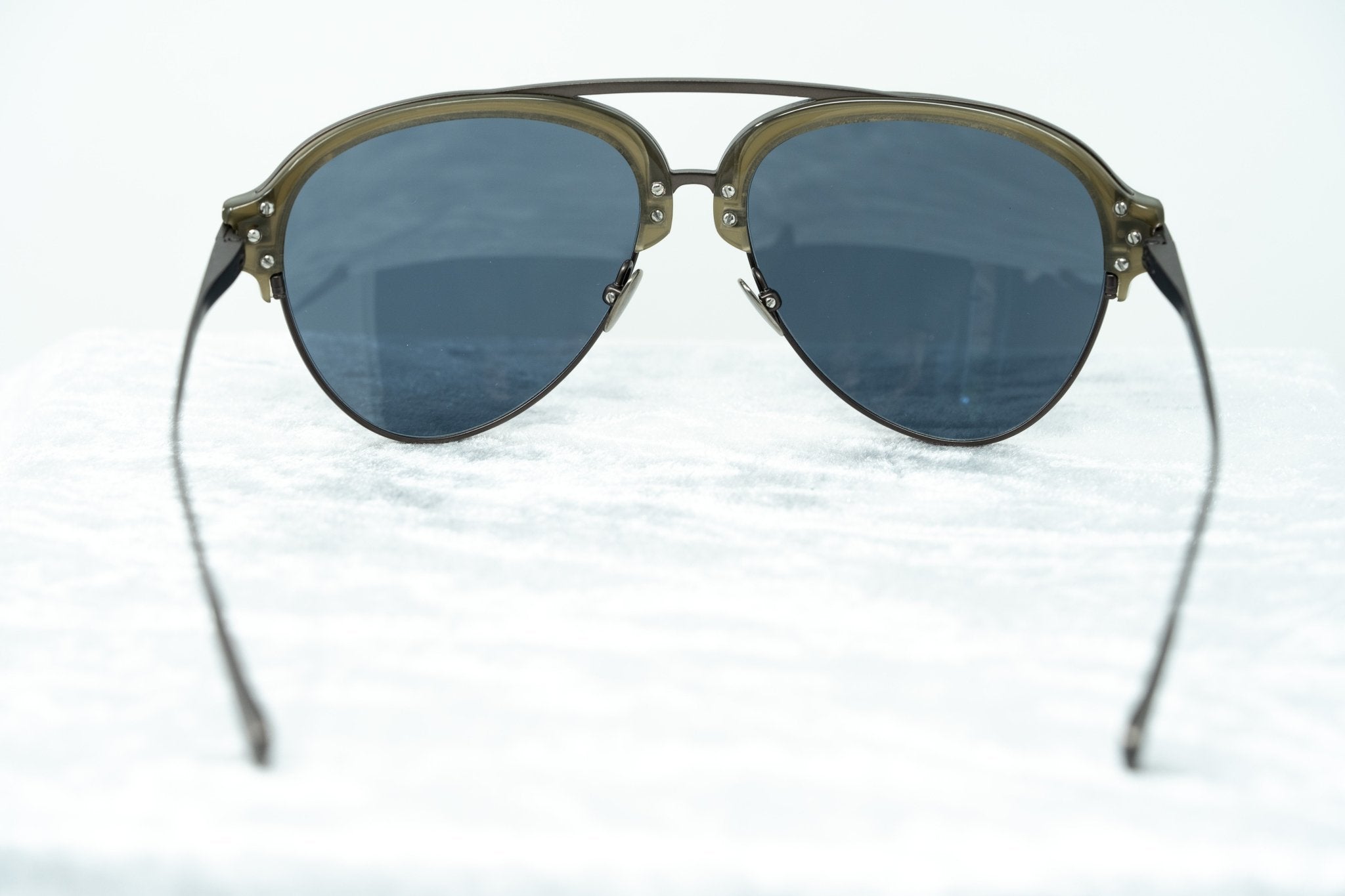 Kris Van Assche Sunglasses Khaki Matte Grey and Gold Mirror Lenses Category 3 - KVA74C6SUN - Watches & Crystals