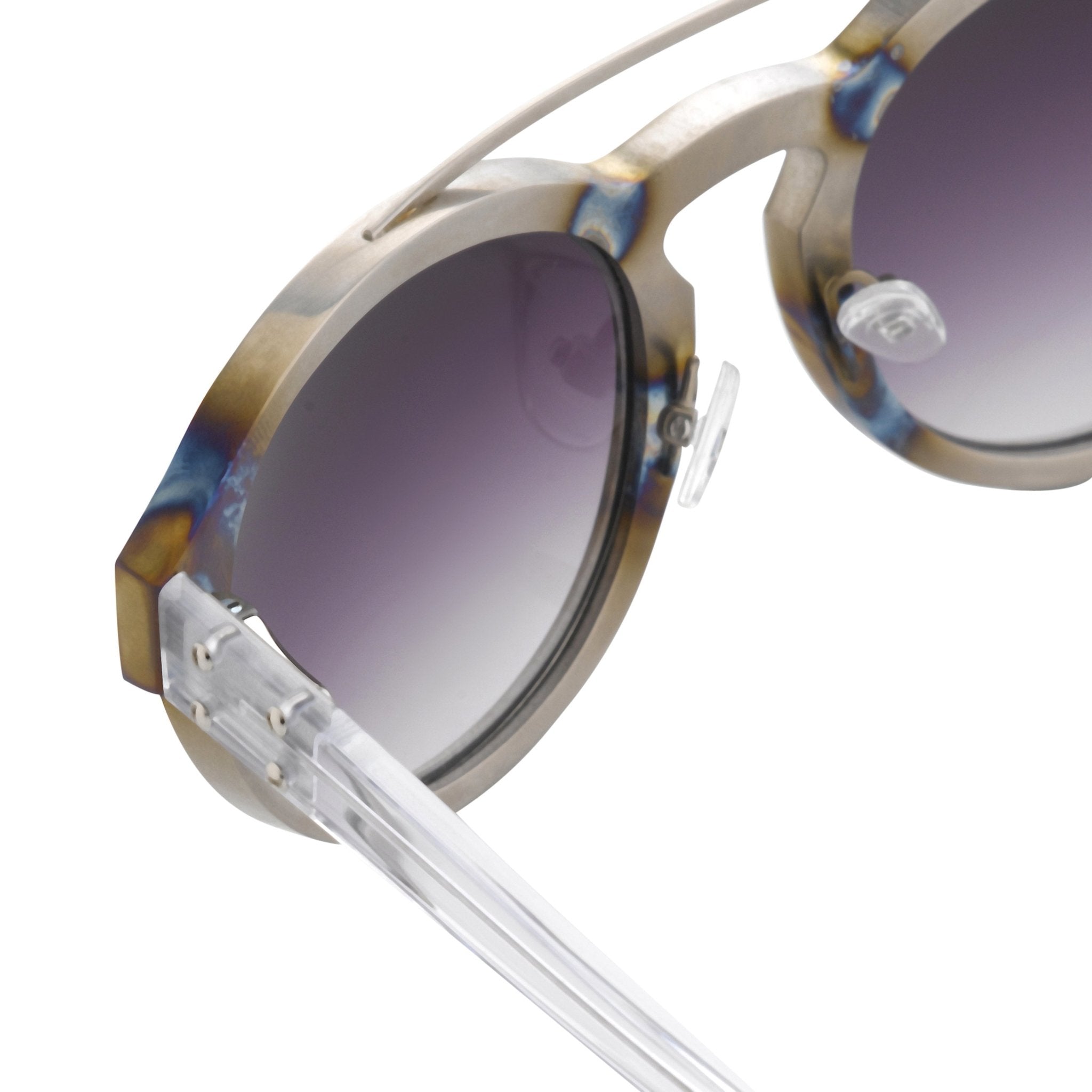 Kris Van Assche Sunglasses Round Burnt Silver and Grey-GR8 Sunglasses