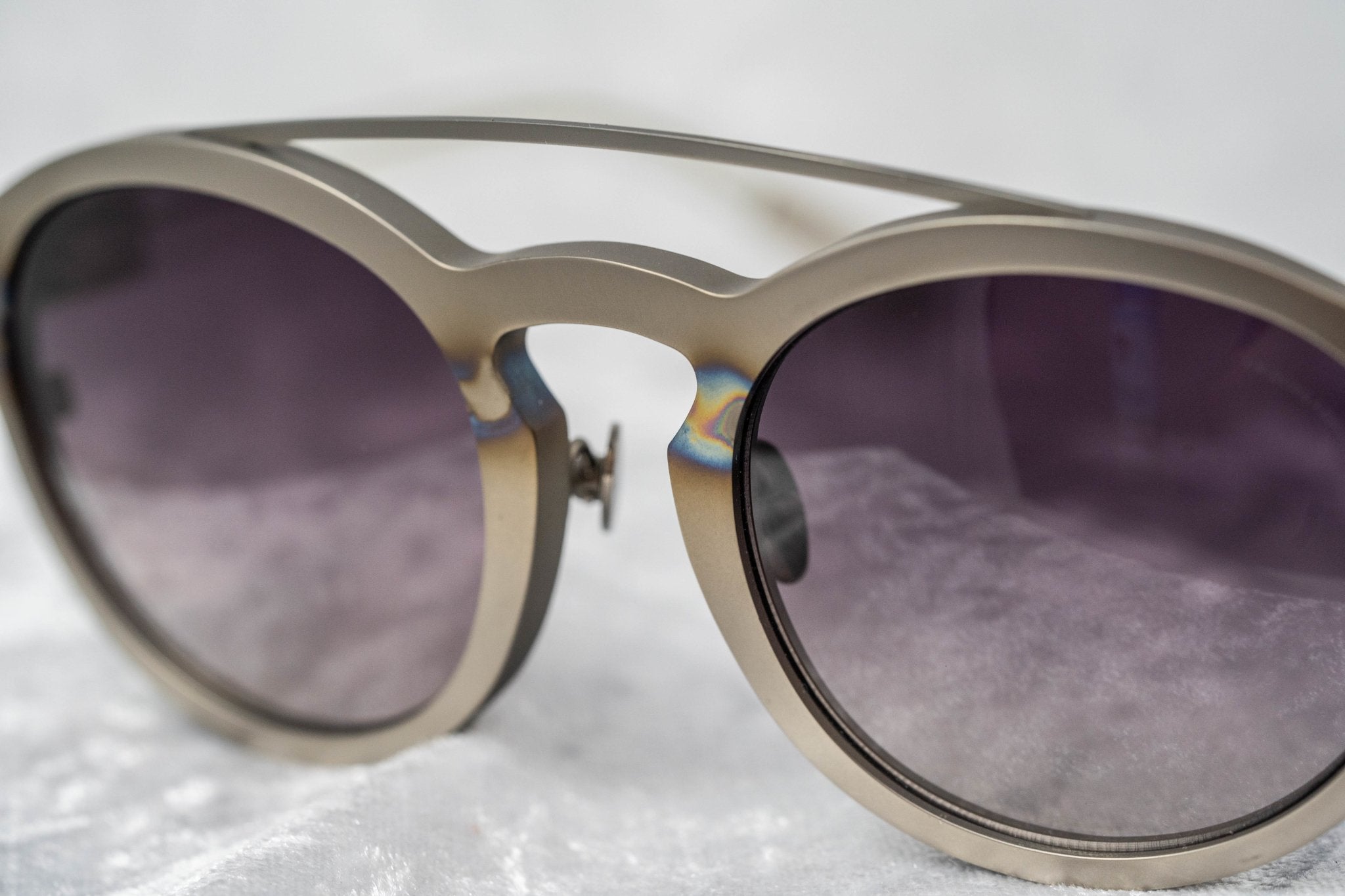 Kris Van Assche Sunglasses Round Burnt Silver and Grey-GR8 Sunglasses
