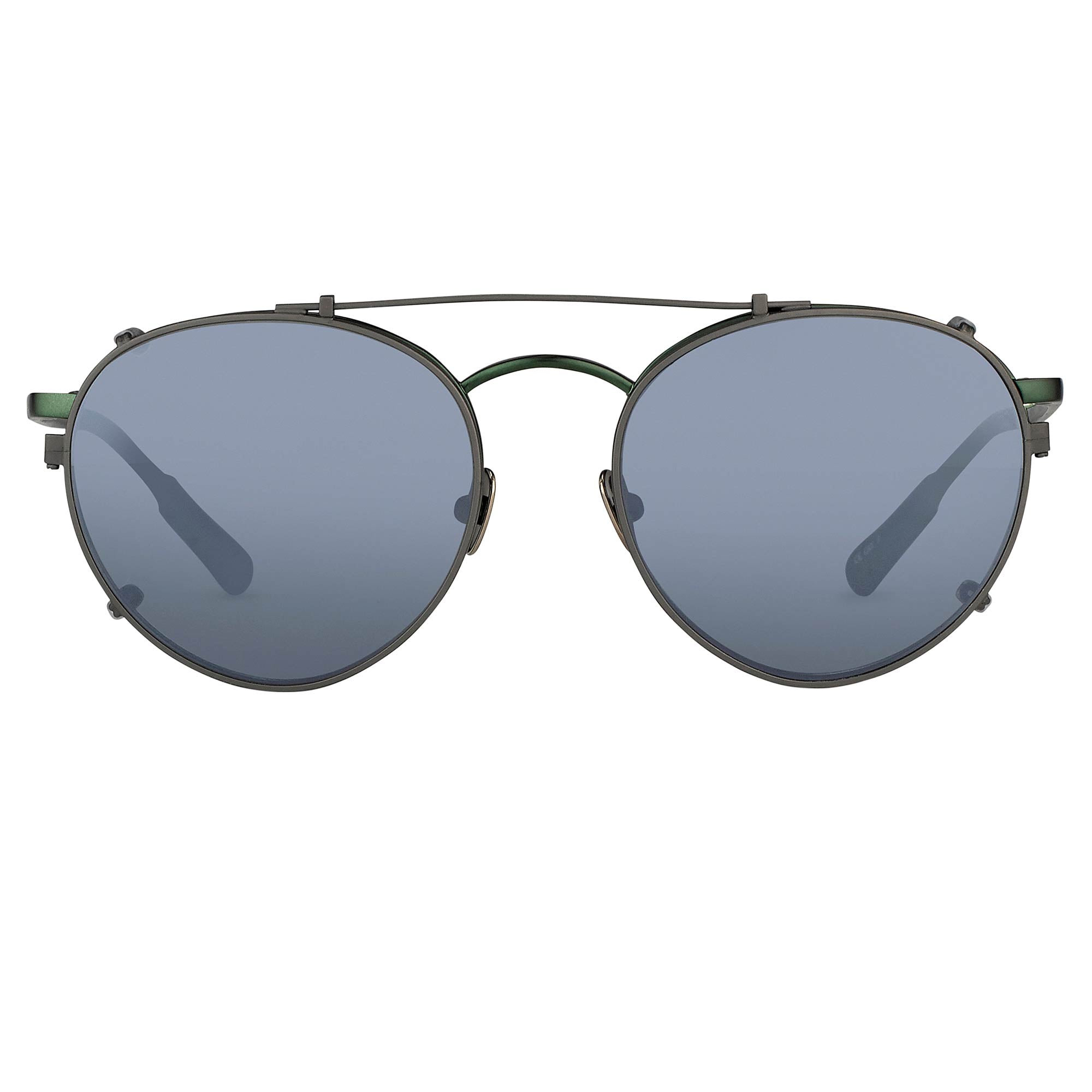 Kris Van Assche Sunglasses Round Green and Gunmetal Grey-GR8 Sunglasses