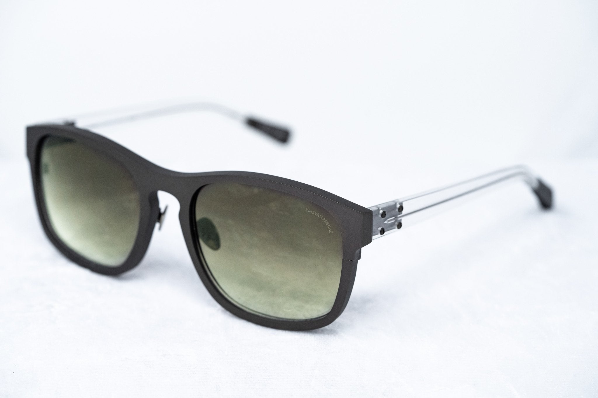 Kris Van Assche Sunglasses D-Frame Matte Brown and Green-GR8 Sunglasses
