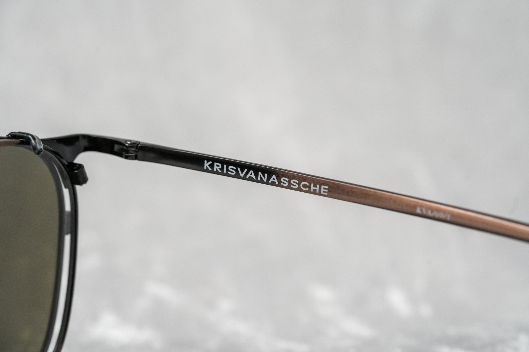 Kris Van Assche Sunglasses Round Shiny Black Bronze and Grey-GR8 Sunglasses