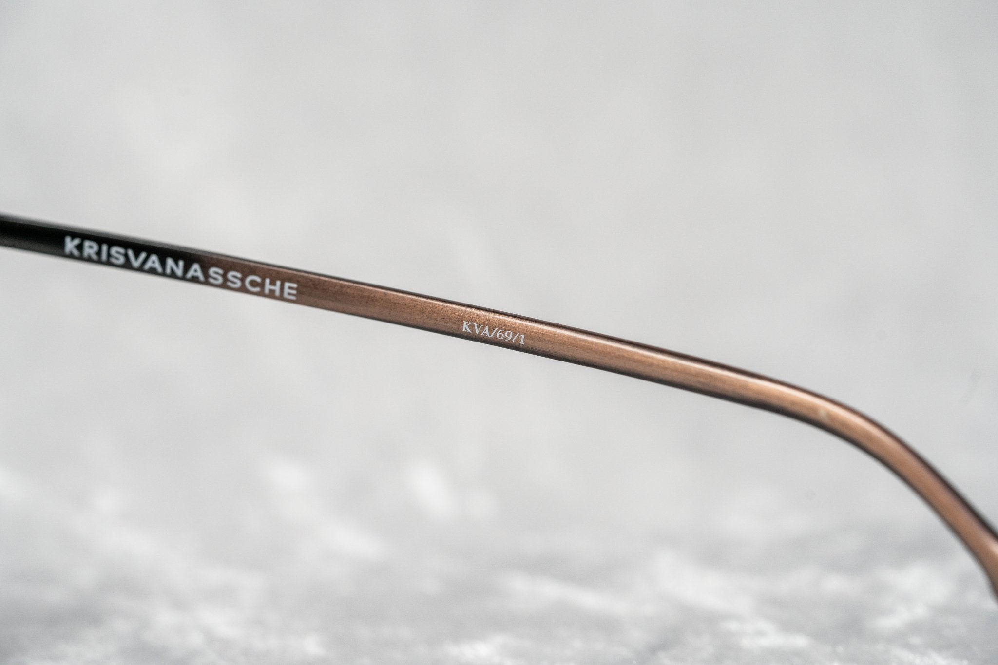 Kris Van Assche Sunglasses Round Shiny Black Bronze and Grey-GR8 Sunglasses