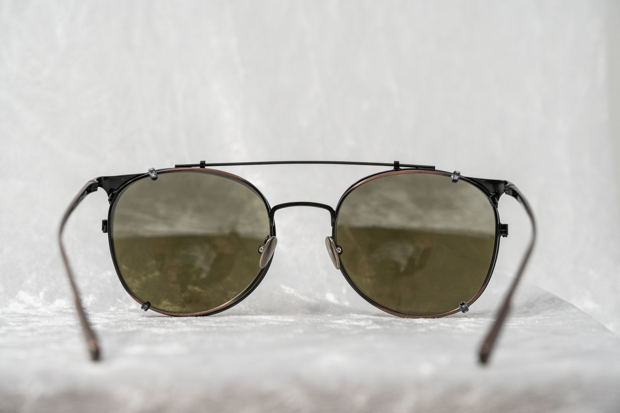 Kris Van Assche Sunglasses Round Shiny Black Bronze and Grey-GR8 Sunglasses