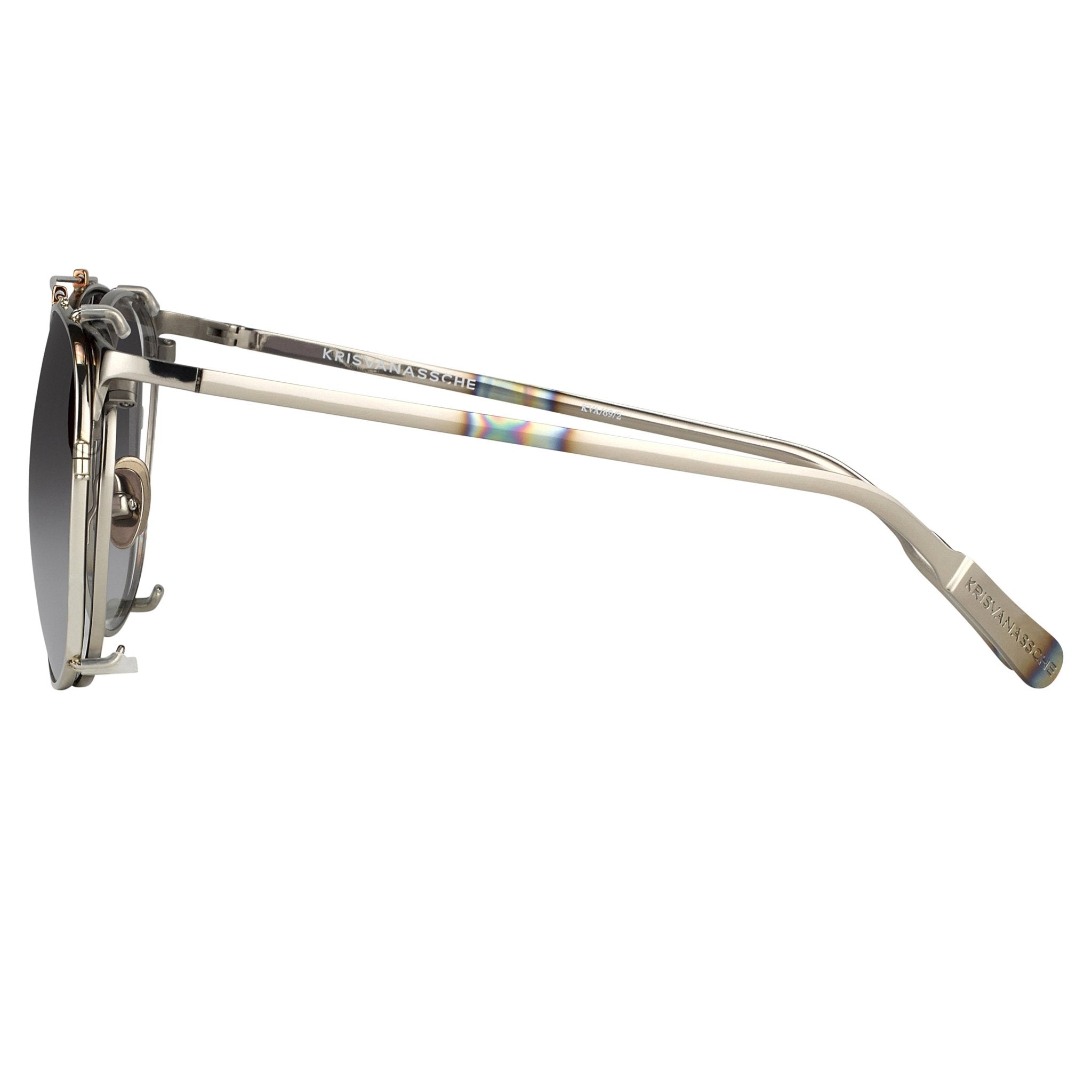 Kris Van Assche Sunglasses Round Burnt Silver and Grey Graduated-GR8 Sunglasses