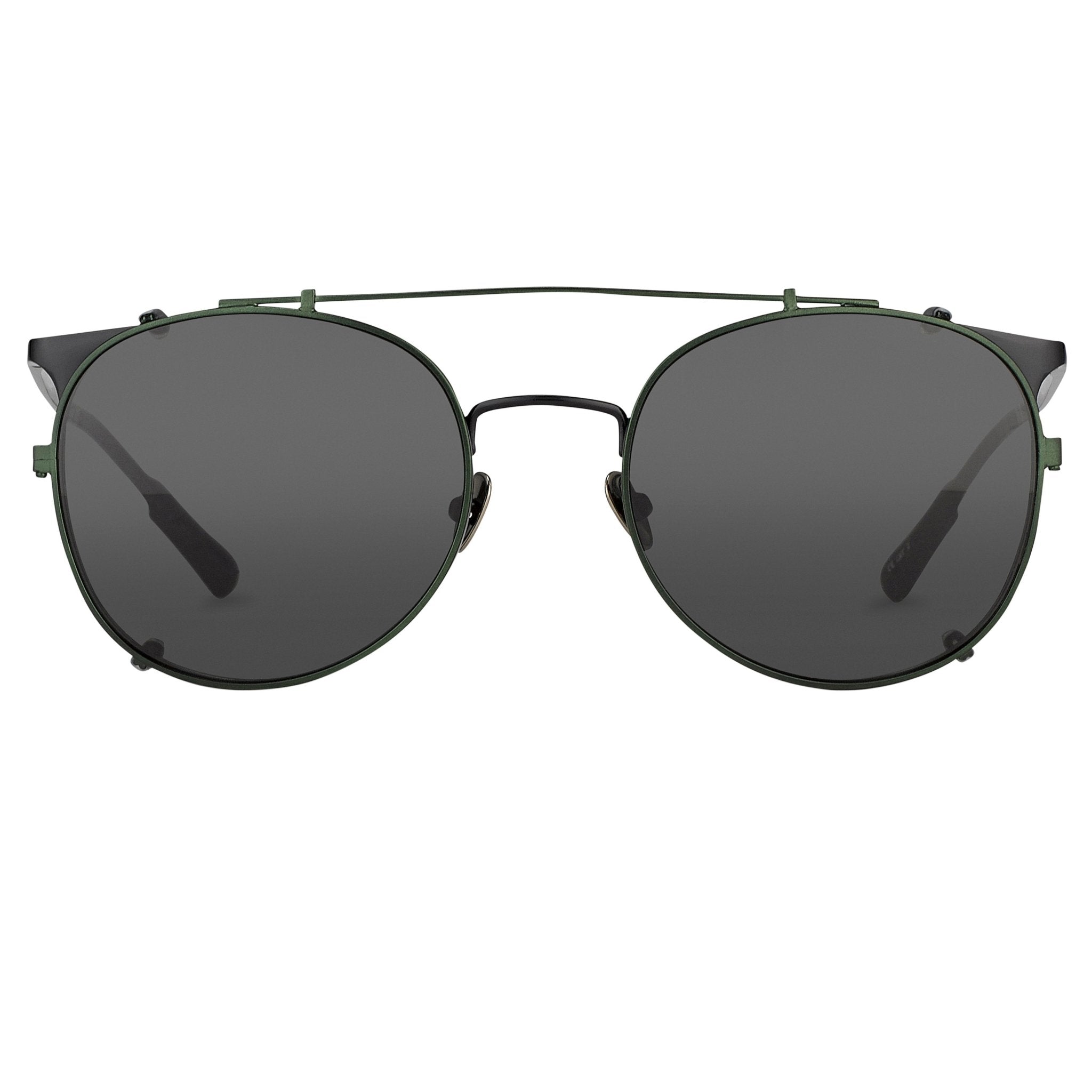 Kris Van Assche Sunglasses Round Shiny Black and Green KVA69C4SUN-GR8 Sunglasses