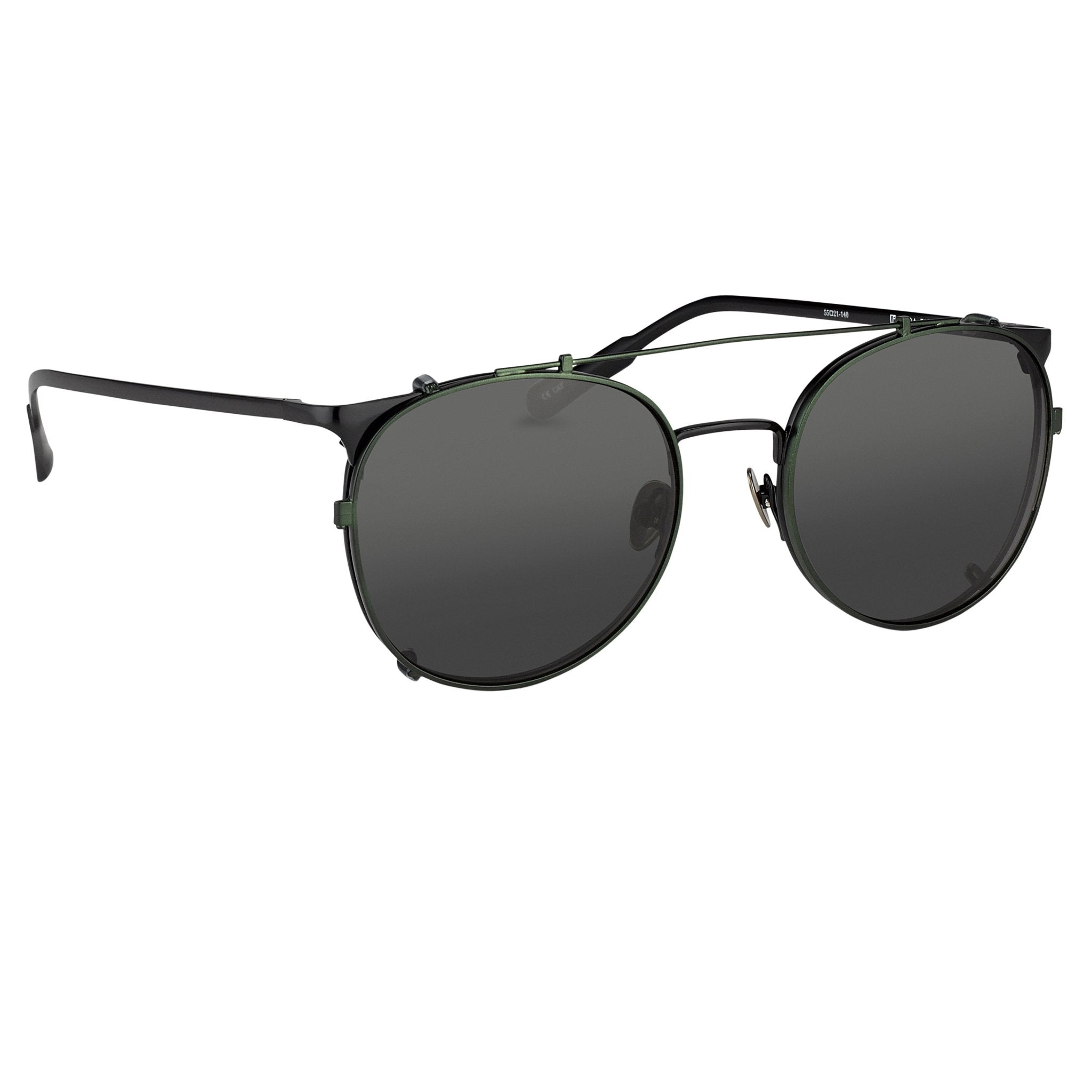 Kris Van Assche Sunglasses Round Shiny Black and Green KVA69C4SUN-GR8 Sunglasses