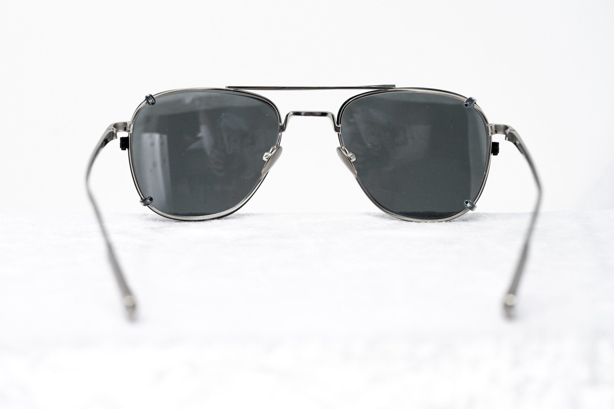 Kris Van Assche Sunglasses Unisex Titanium Brushed Silver Black Clip-On with Grey Lenses Category 3- KVA92C5SUN - Watches & Crystals