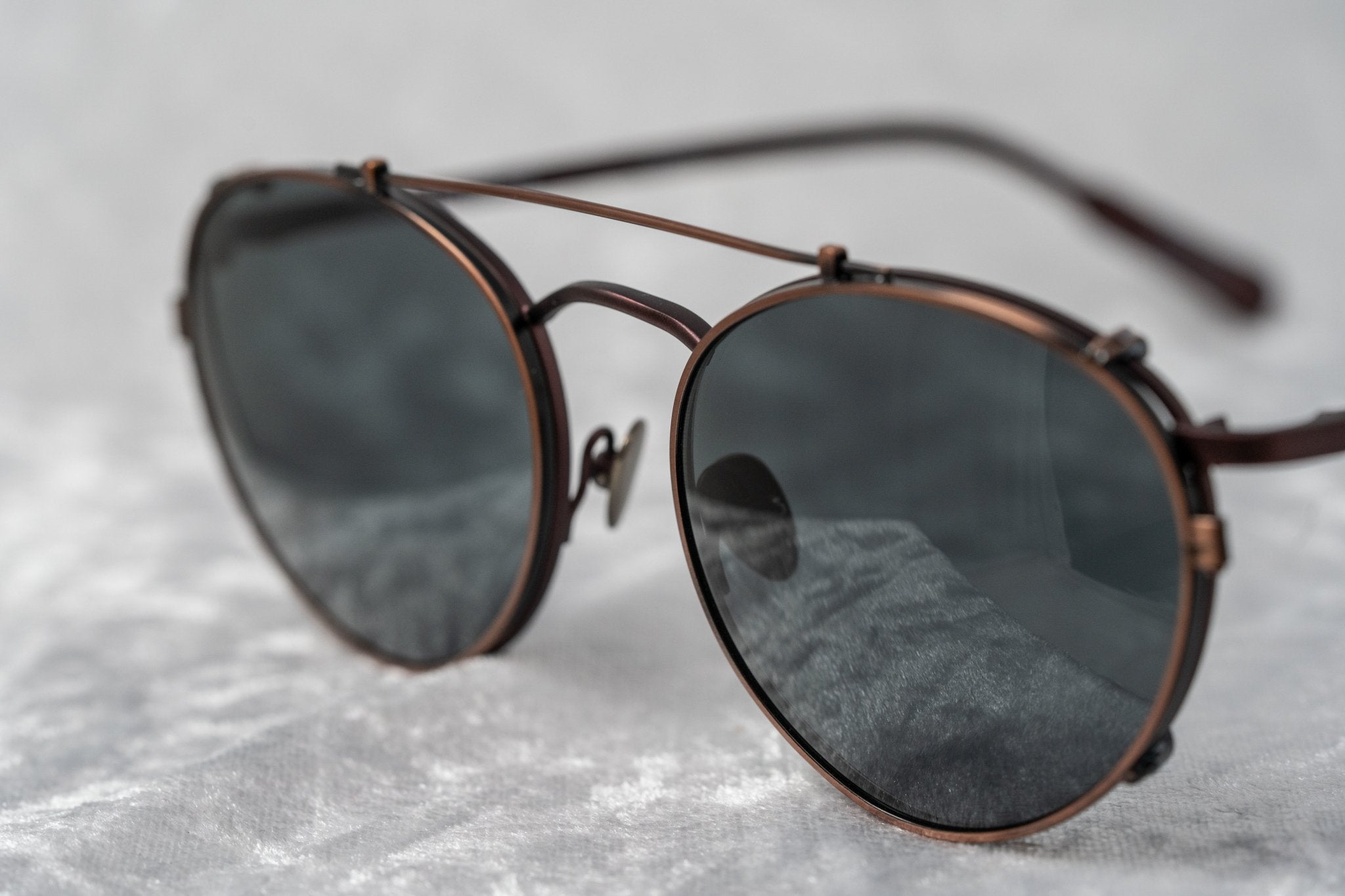 Kris Van Assche Sunglasses Round Matte Burgundy and Grey KVA71C5SUN-GR8 Sunglasses