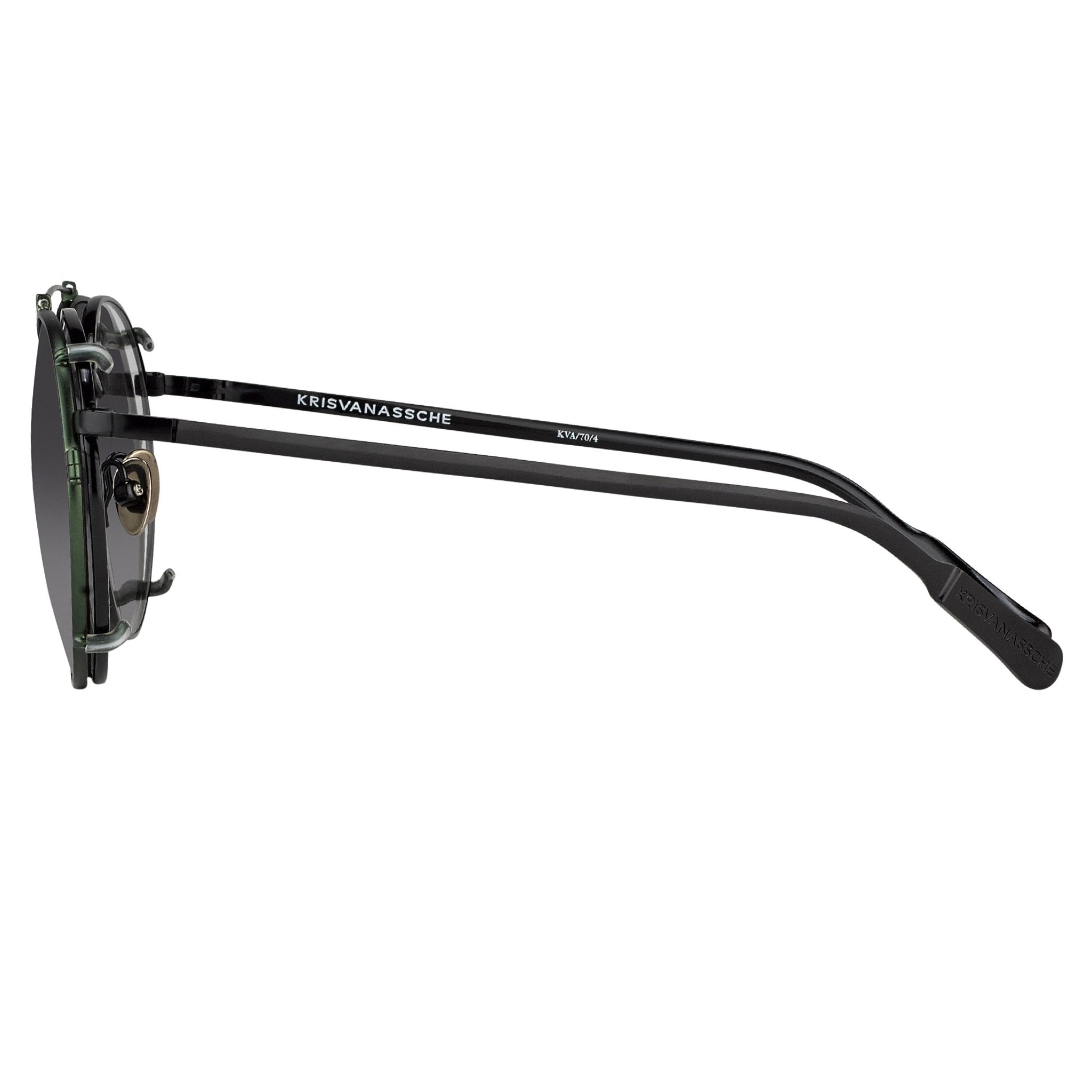 Kris Van Assche Sunglasses Round Black and Green KVA70C4SUN-GR8 Sunglasses