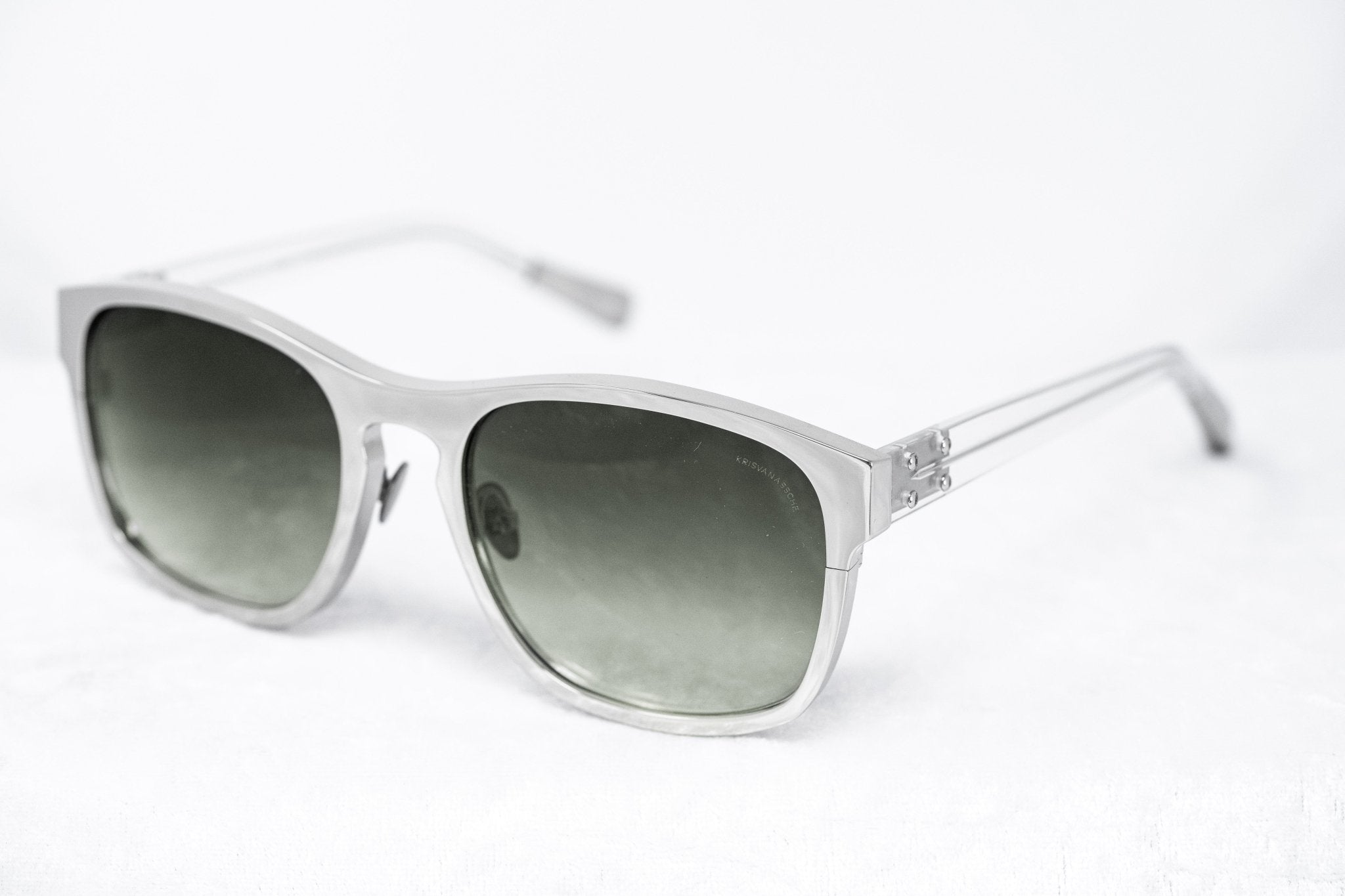Kris Van Assche Sunglasses D-Frame Silver and Green-GR8 Sunglasses