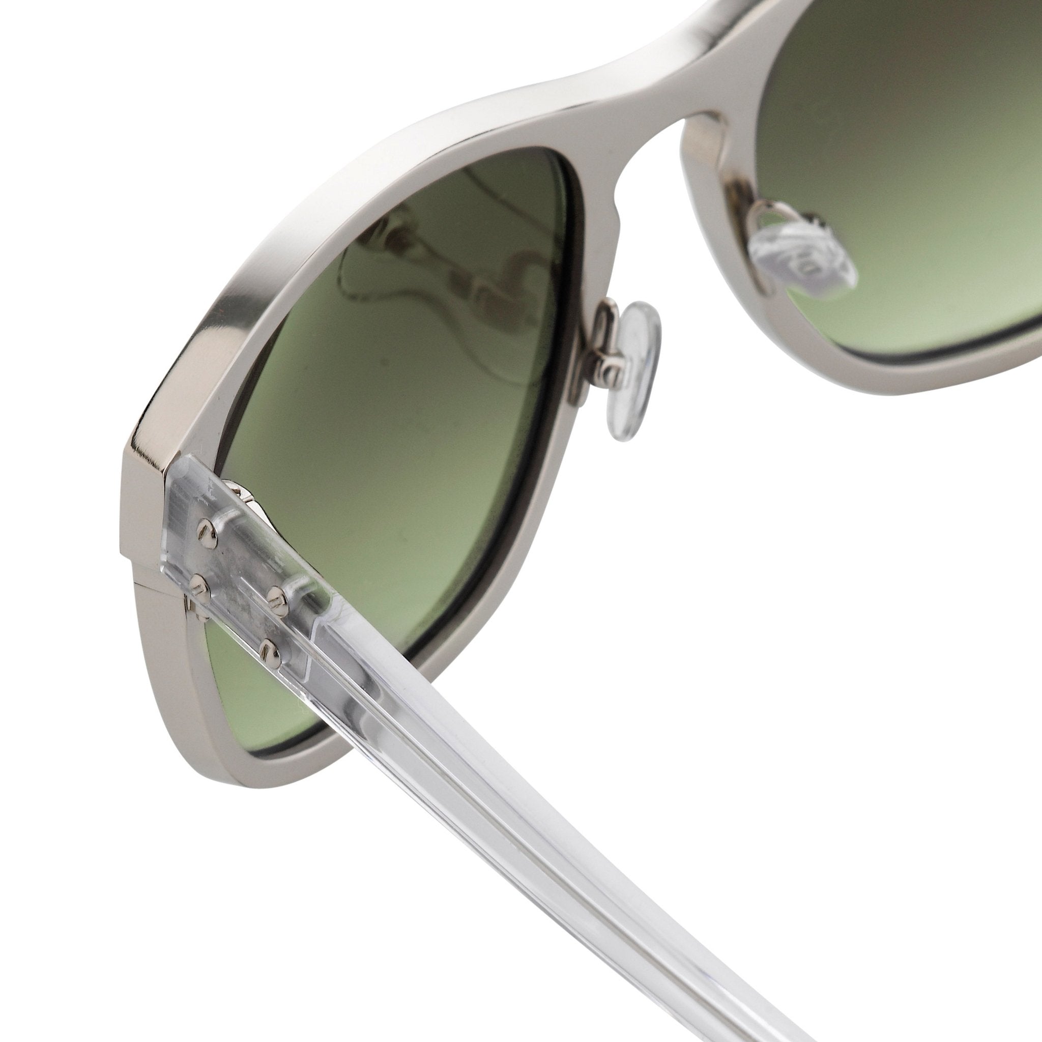Kris Van Assche Sunglasses D-Frame Silver and Green-GR8 Sunglasses