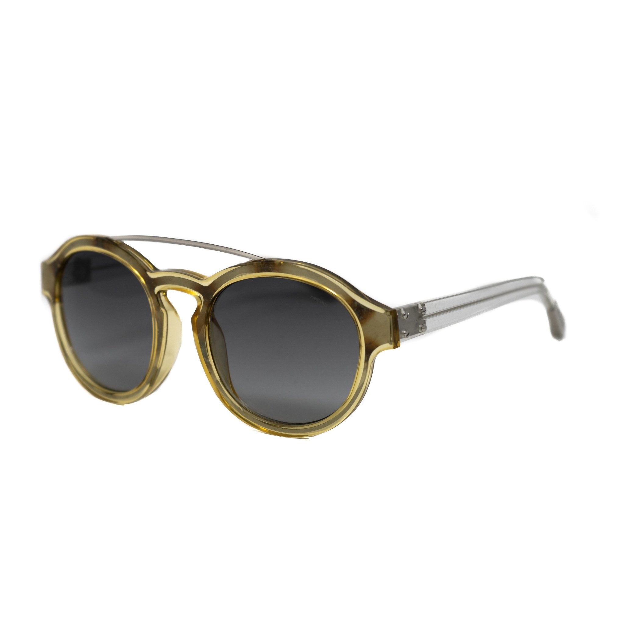 Kris Van Assche Sunglasses Double Bridge Round Yellow and Grey-GR8 Sunglasses