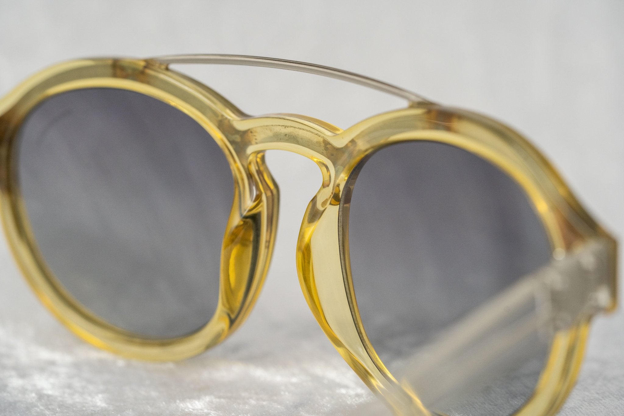 Kris Van Assche Sunglasses Double Bridge Round Yellow and Grey-GR8 Sunglasses