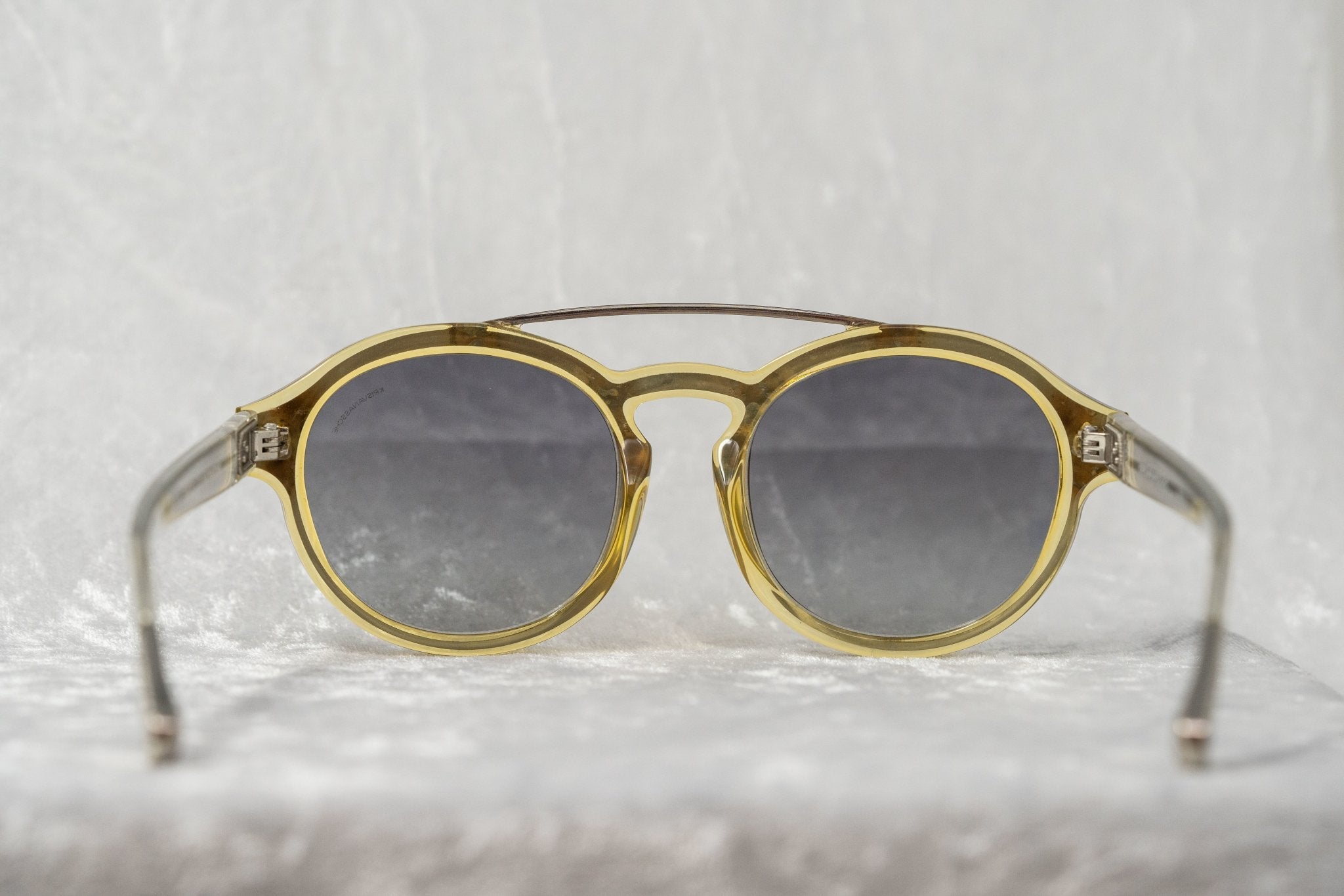 Kris Van Assche Sunglasses Double Bridge Round Yellow and Grey-GR8 Sunglasses