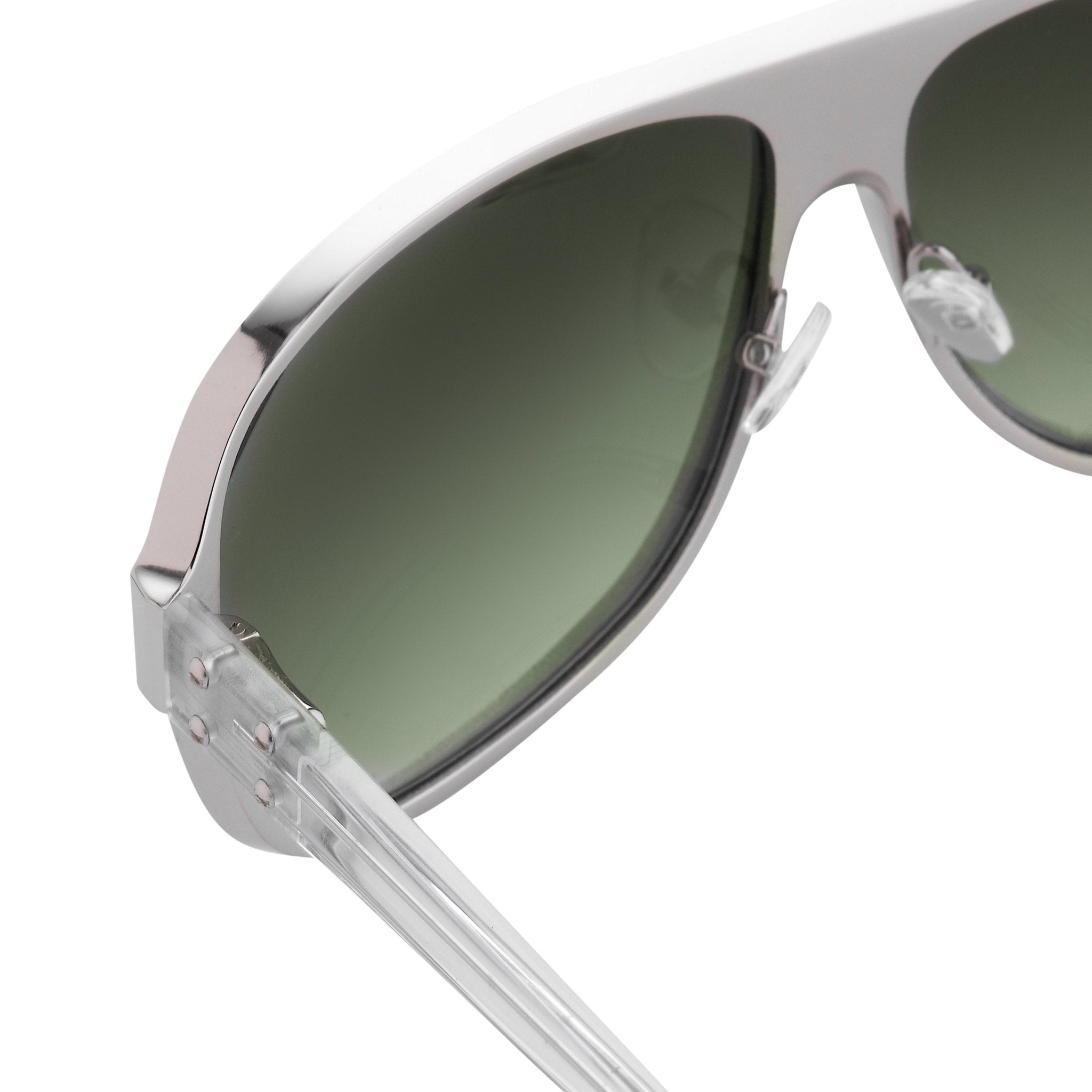 Kris Van Assche Sunglasses Rectangular Silver and Green-GR8 Sunglasses